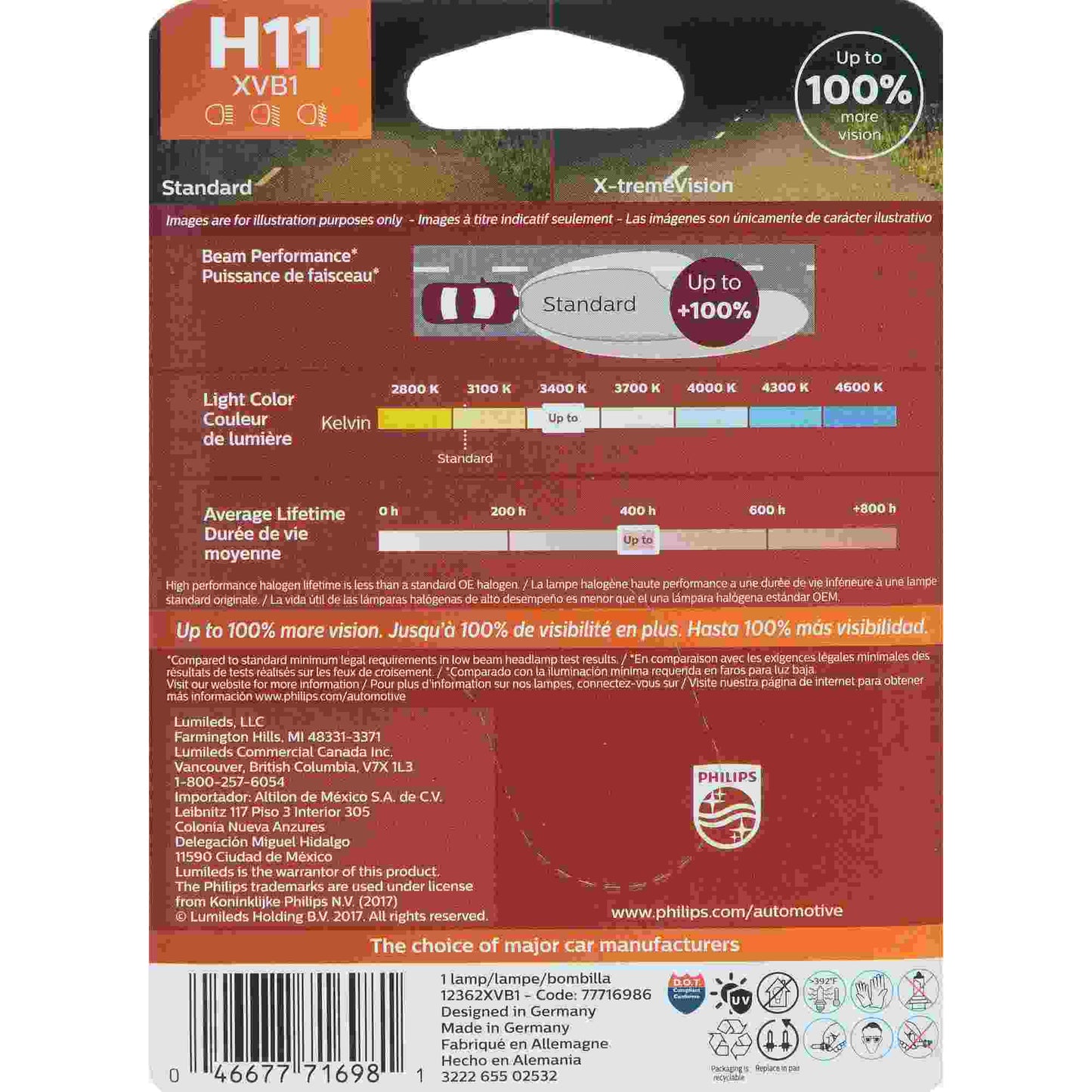 Philips Headlight Bulb H11XVB1