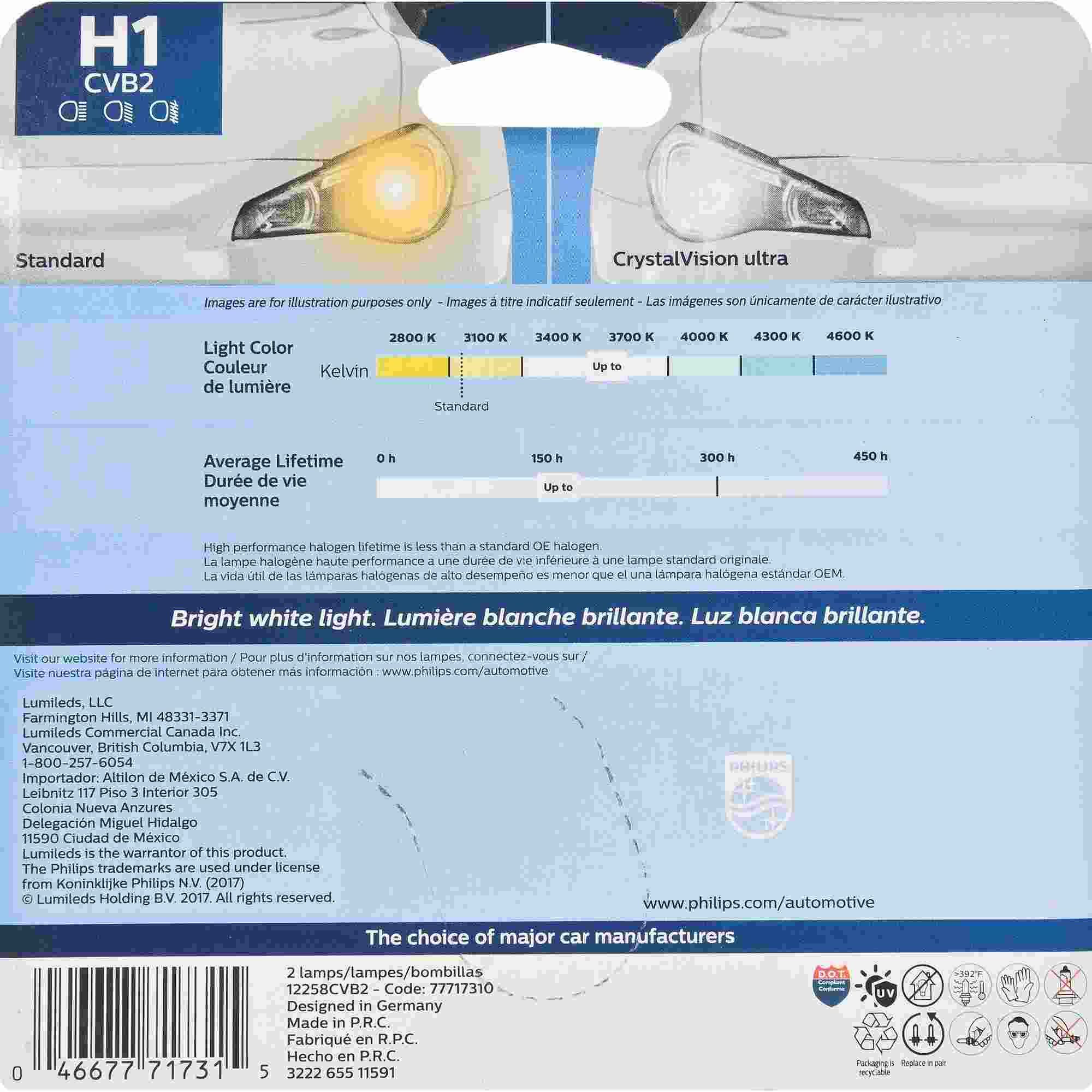 Philips Headlight Bulb H1CVB2