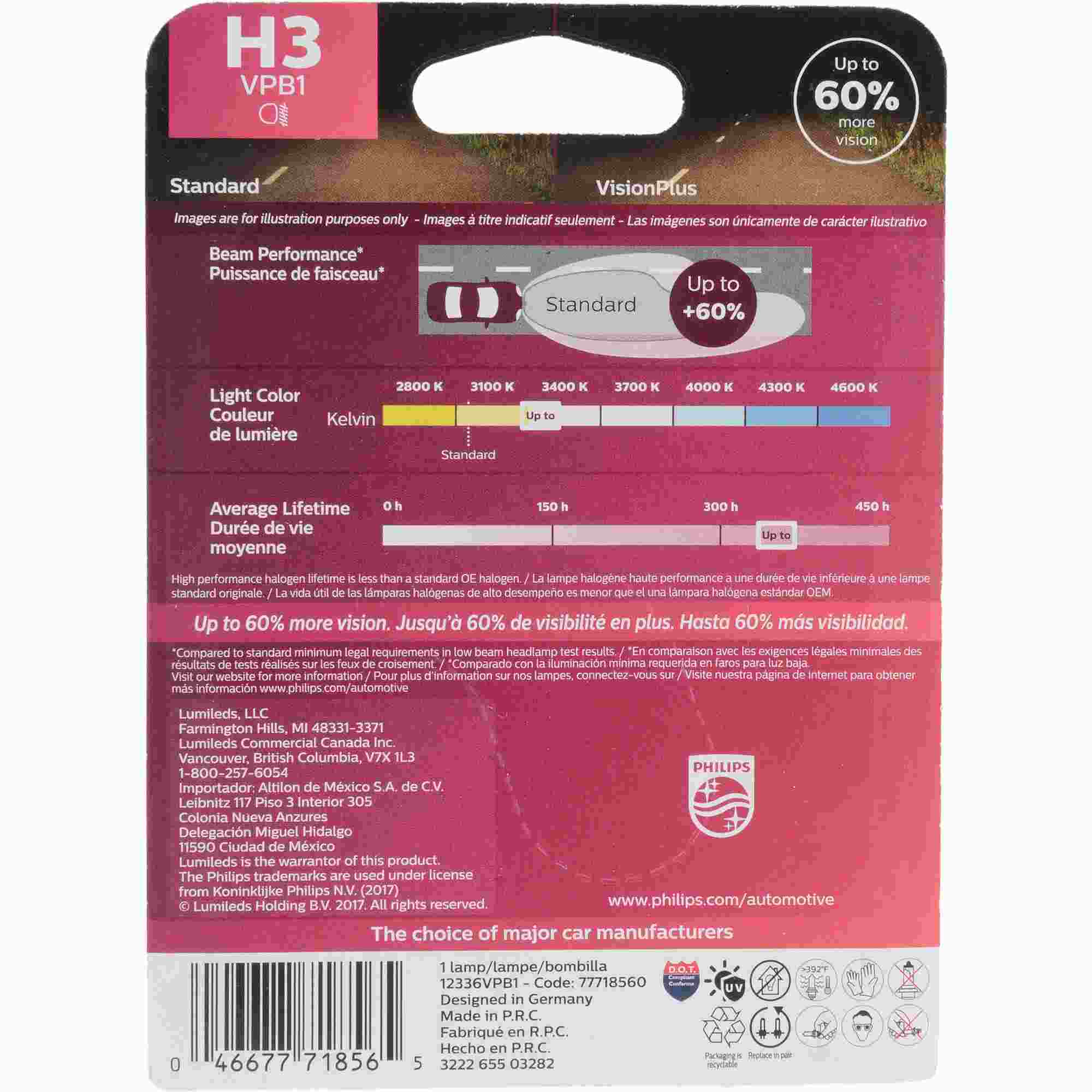 Philips Headlight Bulb H3VPB1