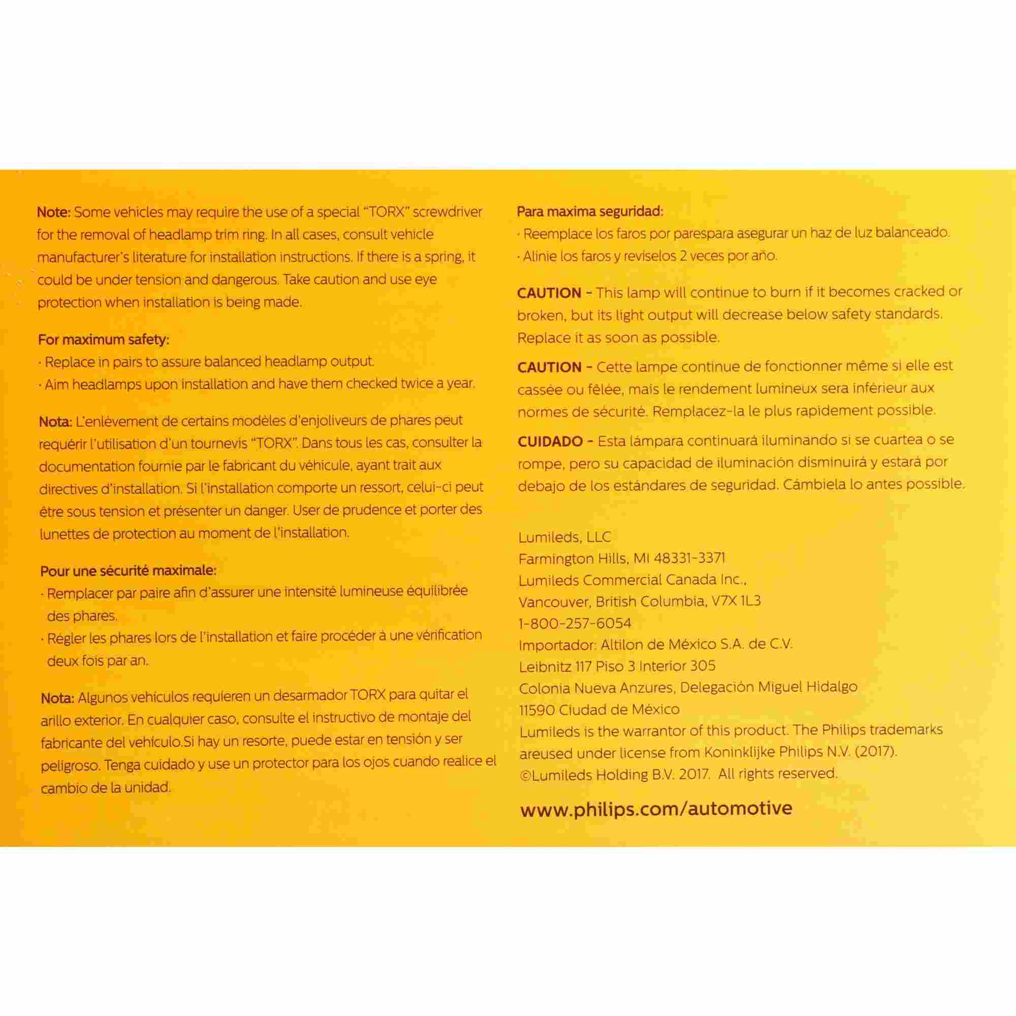 Philips Headlight Bulb H4351C1