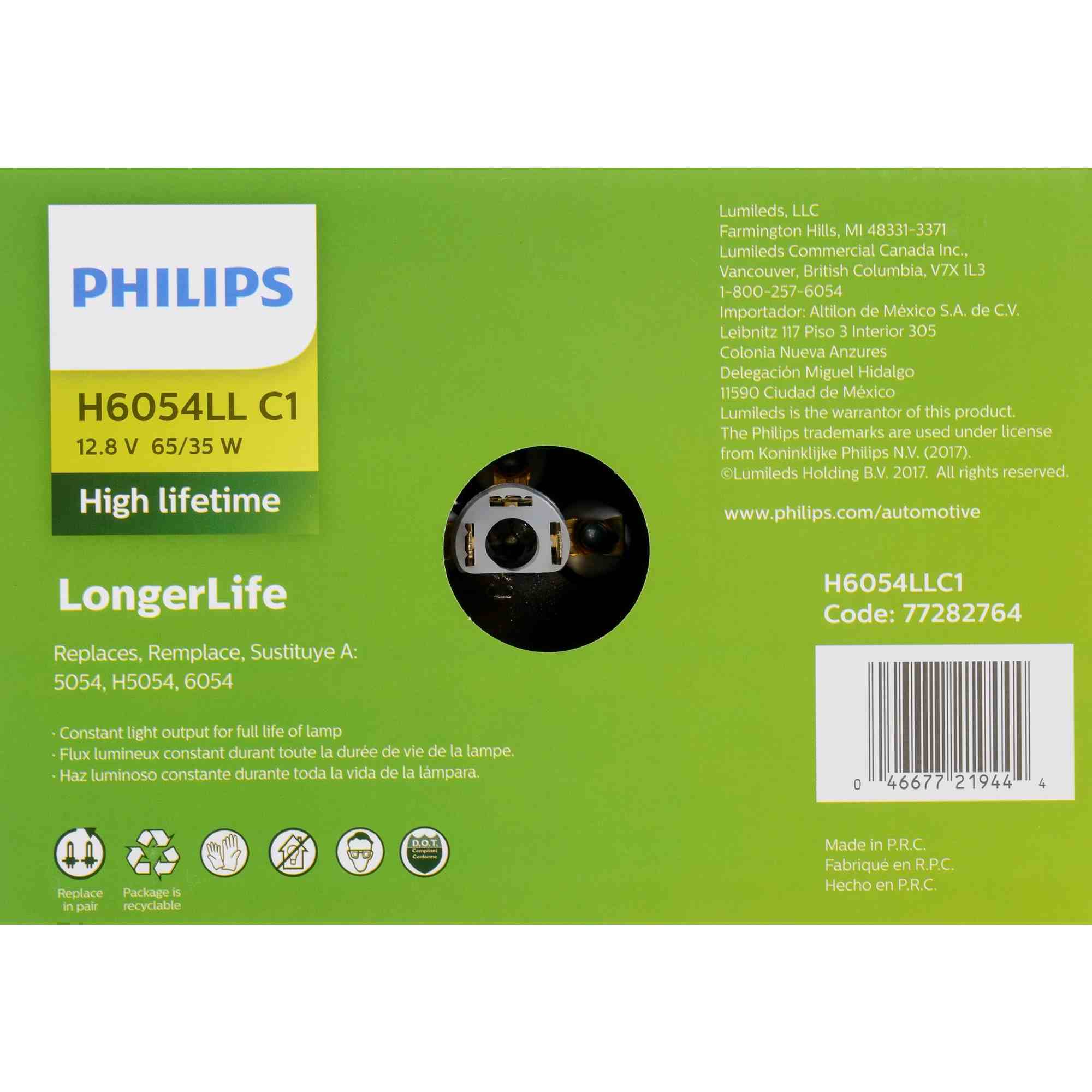 Philips Headlight Bulb H6054LLC1