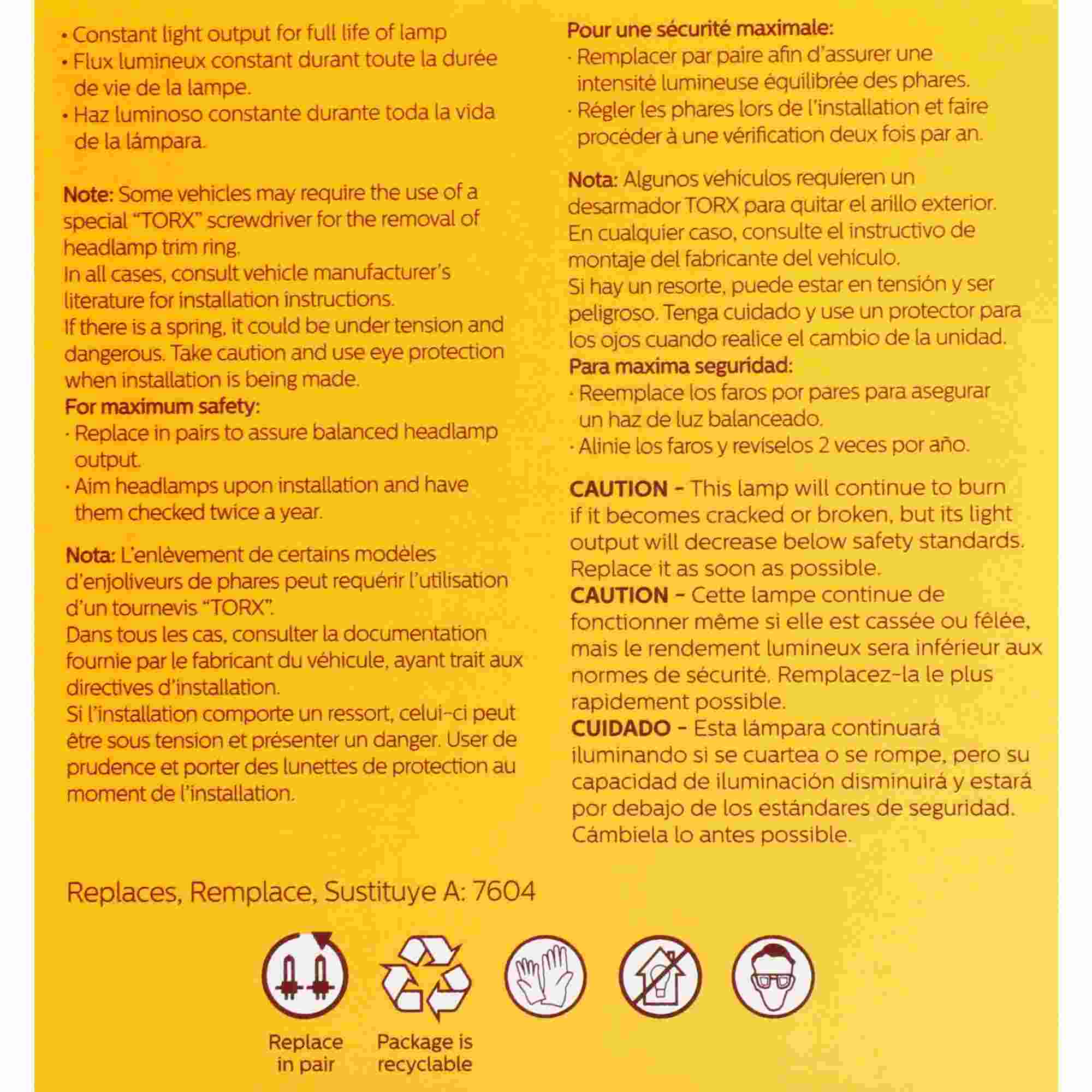 Philips Headlight Bulb H7604C1