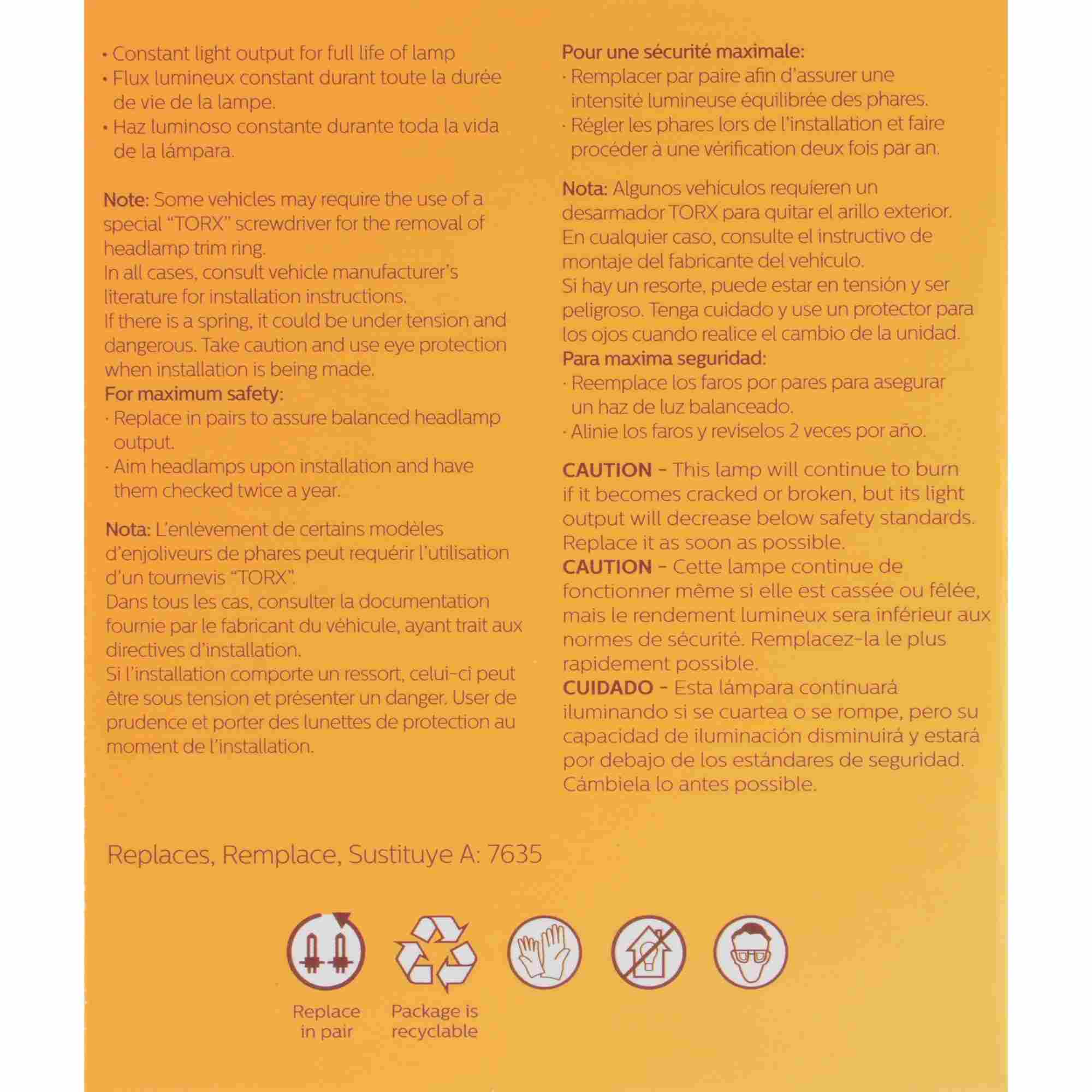 Philips Headlight Bulb H7635C1