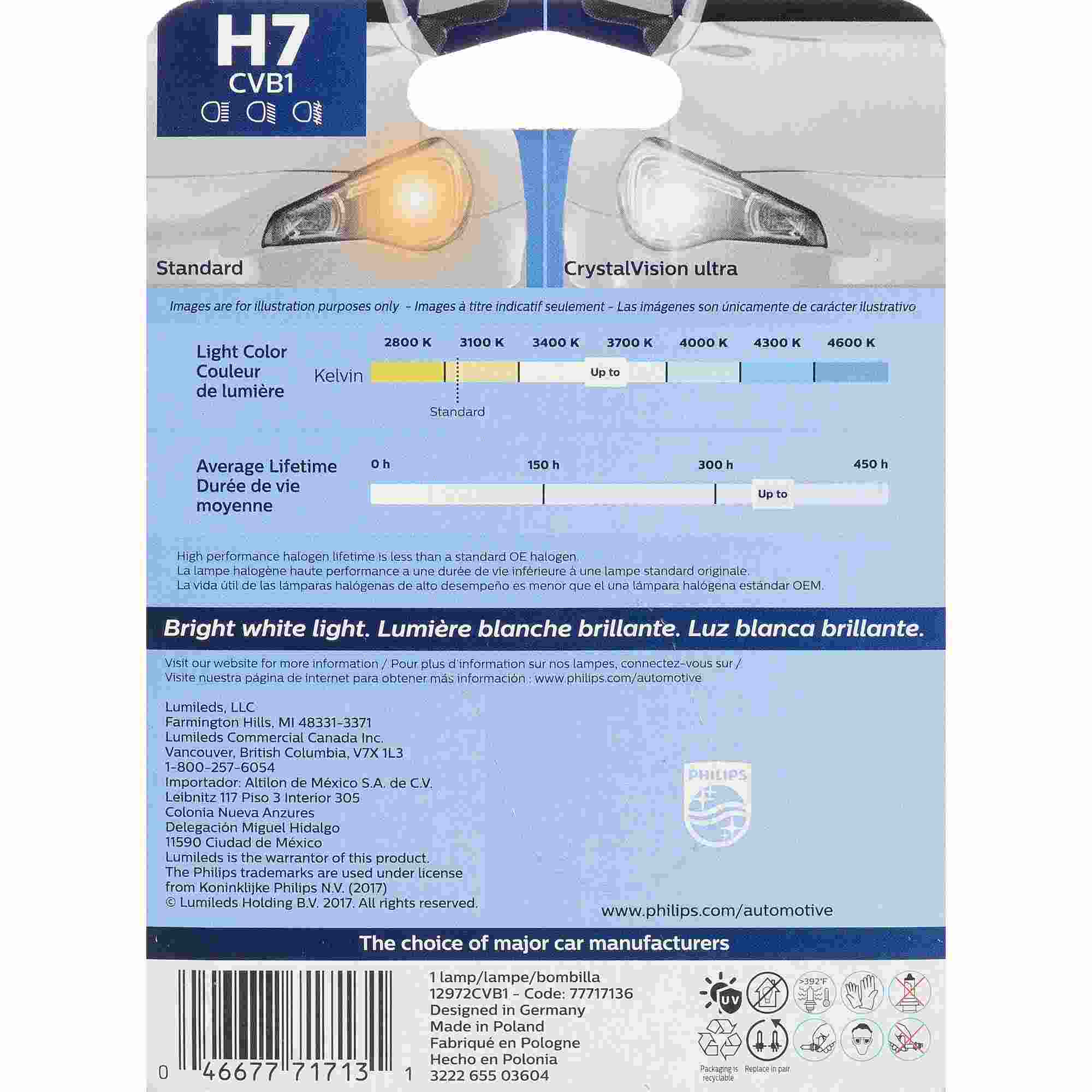 Philips Headlight Bulb H7CVB1