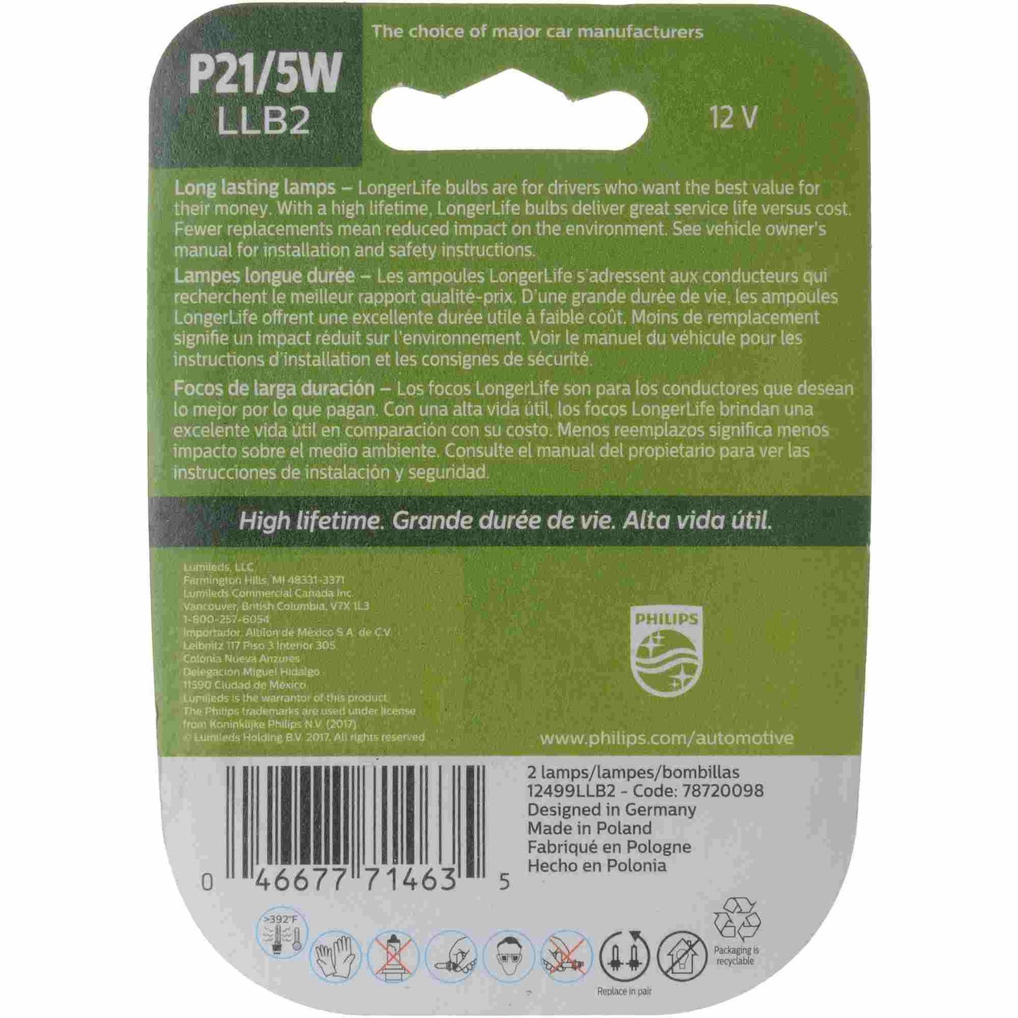 Philips Lighting P21/5WLLB2