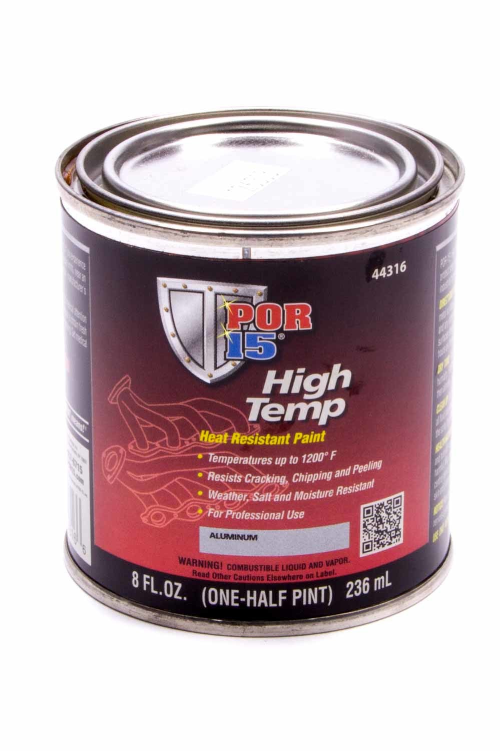 POR-15 High Temperture Paint Aluminum 8oz Paints, Coatings and Markers Paint main image