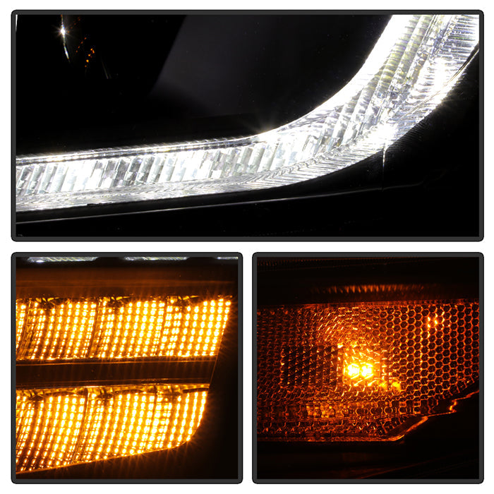 SPYDER 18-21 Chevy Traverse Xenon HID Models DRL LED Light Bar Projector Headlights - Black 9052811