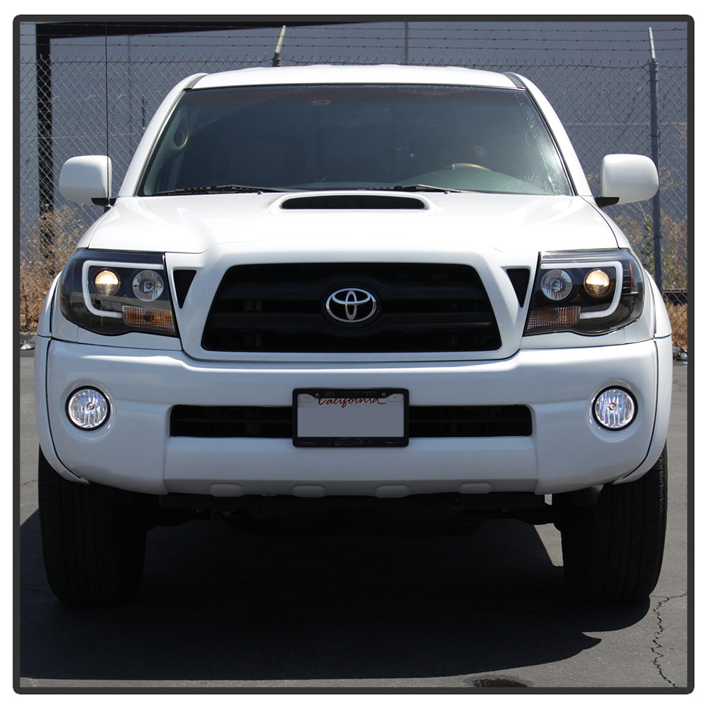 Spyder Toyota Tacoma 05-11 Projector Headlights - Light Bar DRL - Black PRO-YD-TT05V2-LB-BK 5084514