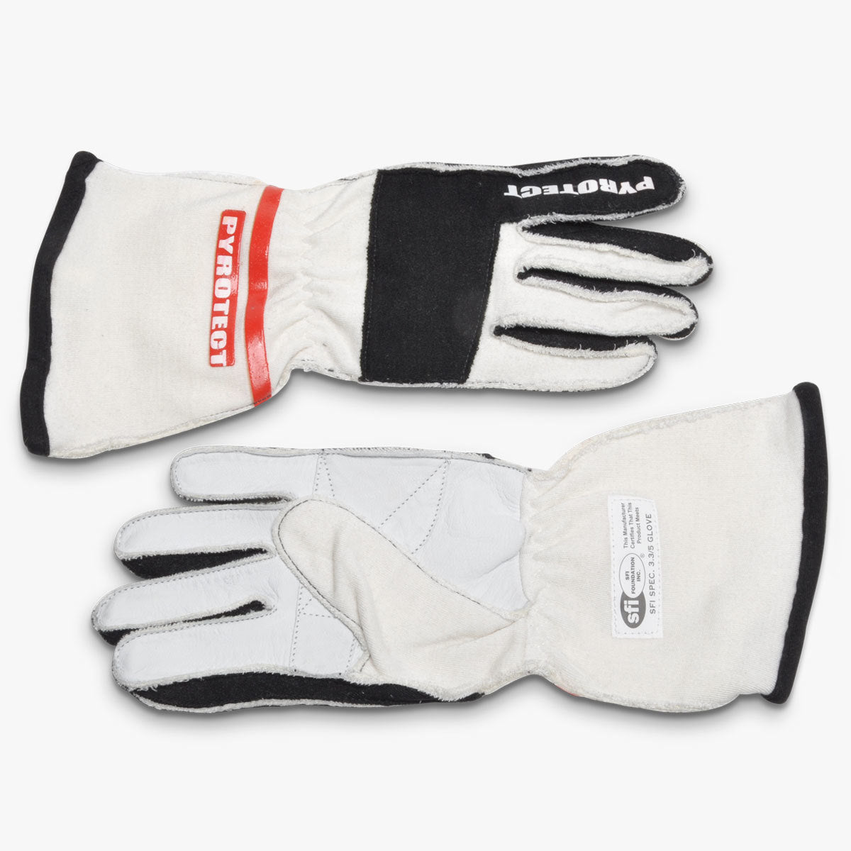 Pyrotect Glove PRO 2 Layer White Medium SFI-5 Safety Clothing Driving Gloves main image