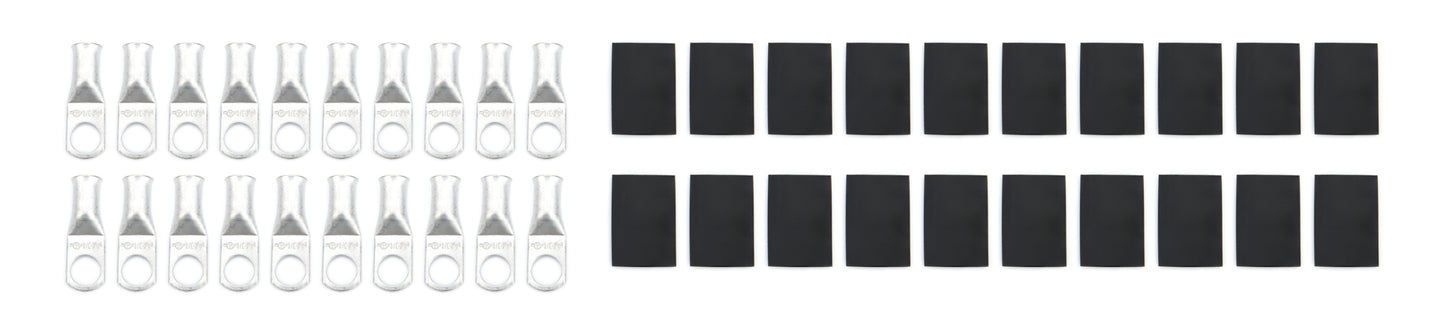 Quickcar Racing Products Ring Terminal 3/8in 4 Ga w/Heat Shrink 20pk Charging Systems Battery Terminals and Components main image