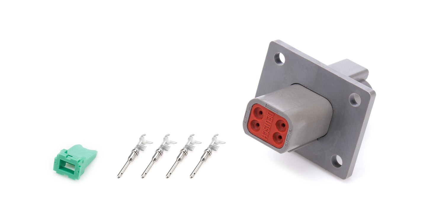 Quickcar Racing Products Plug Deutsch 4 Pin Receptacle w/Flange Wiring Components Wiring Connectors and Terminals main image