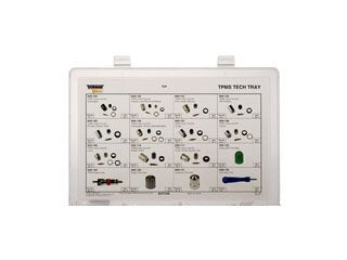 Dorman TPMS Tech Tray W/5 Each Of 11 Valve Core Kits, 25 Valve Cores, Asst.