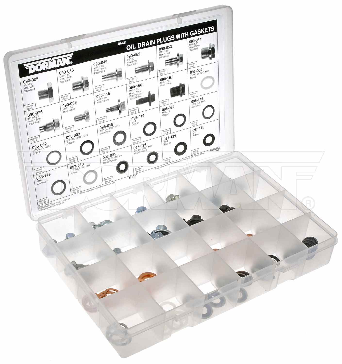Dorman - Autograde Engine Oil Drain Plug Assortment with Tech Tray for Vehicle Oil Changes 030-548