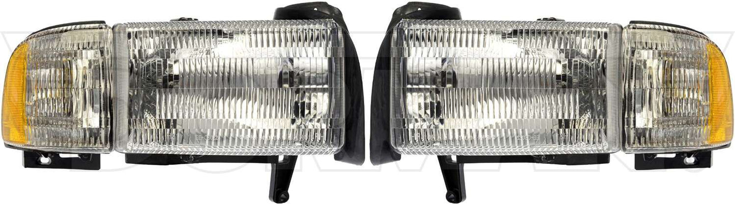 Dorman Headlight Assembly Kit Easy Installation for 2001-1994 Dodge Ram 1500 2002-1994 Dodge Ram 2500/3500 1590121