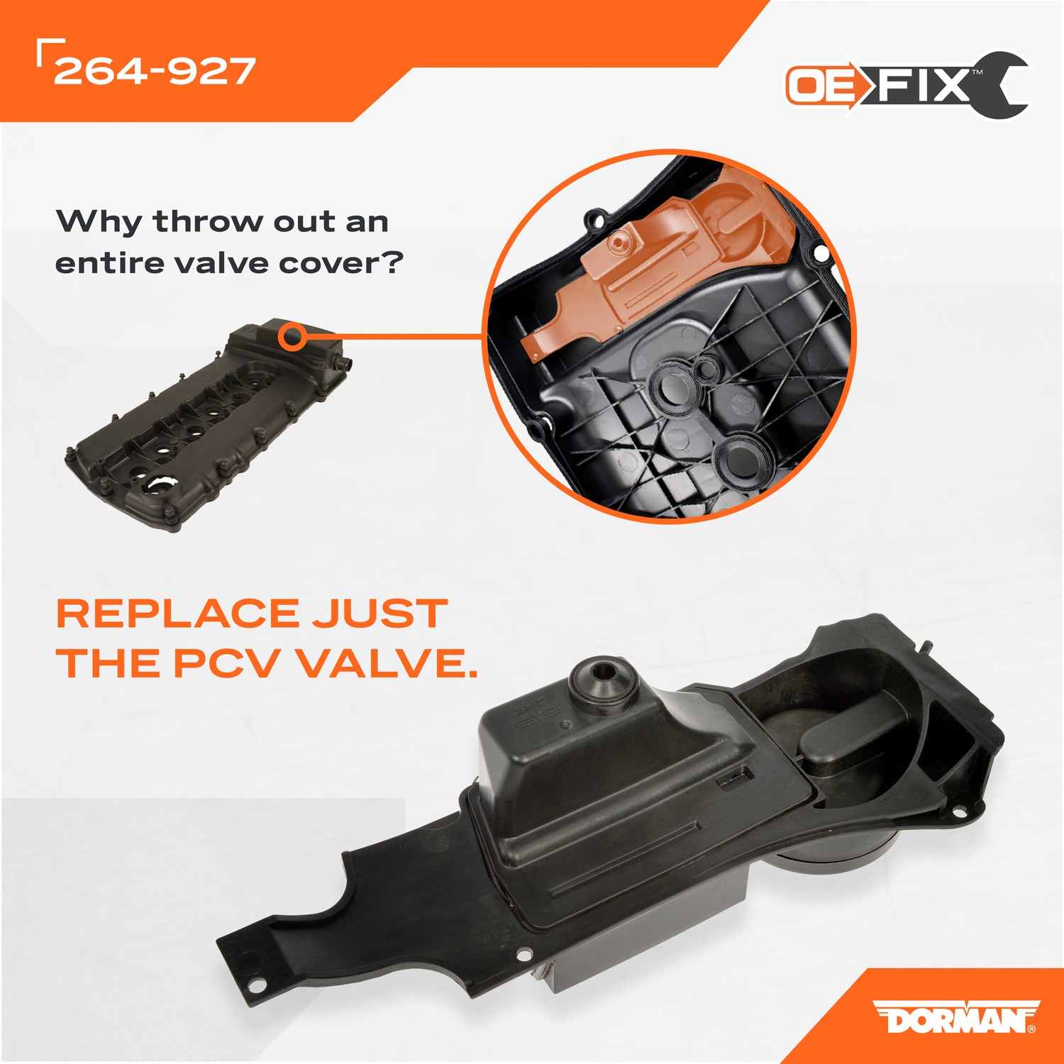 Dorman - OE Solutions VALVE COVER PCV ASSEMBLY 264-927