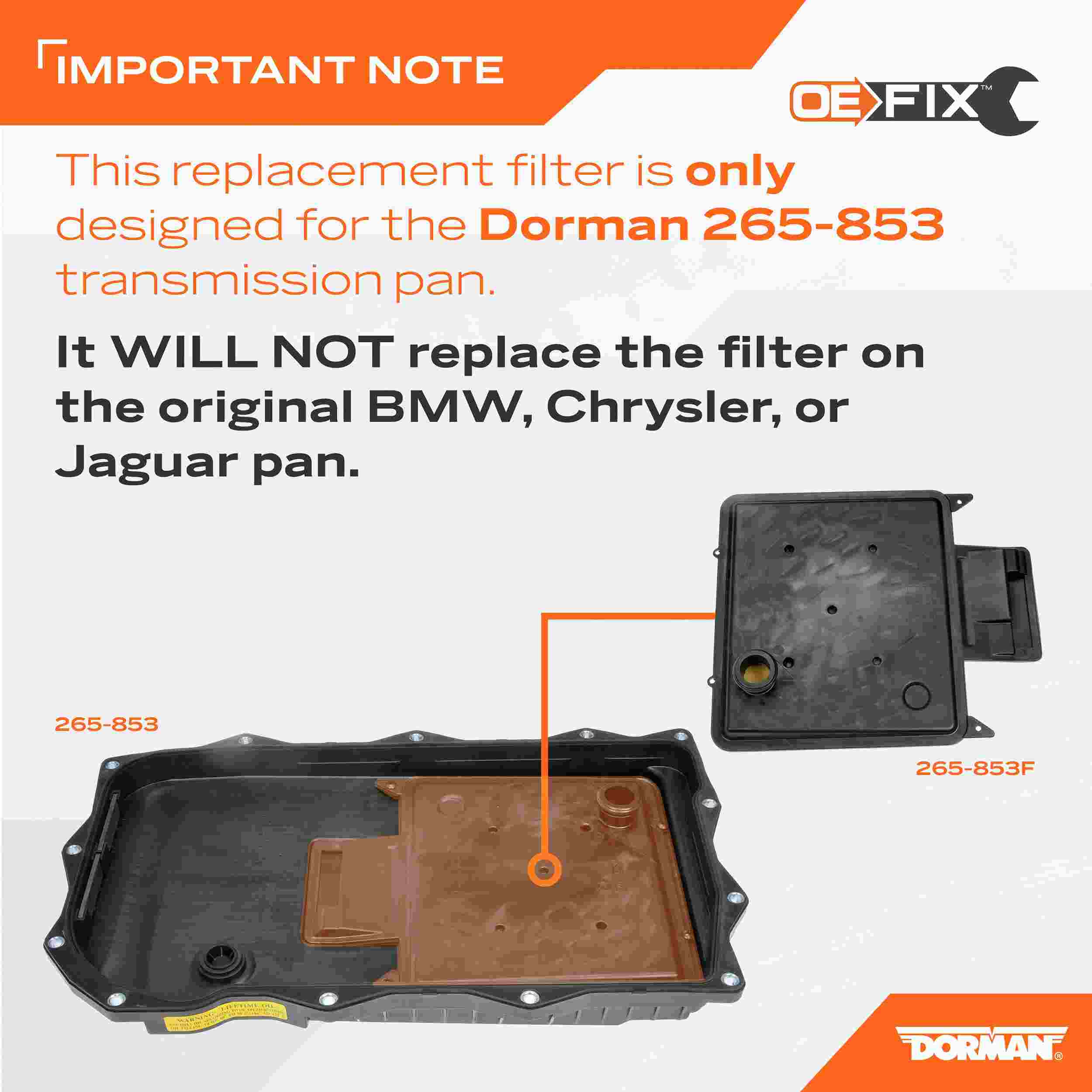 Dorman - OE Solutions TRANSMISSION PAN FILTER 265-853F