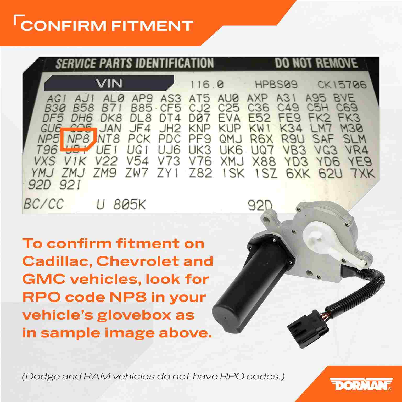Dorman Transfer Case Shift Motor