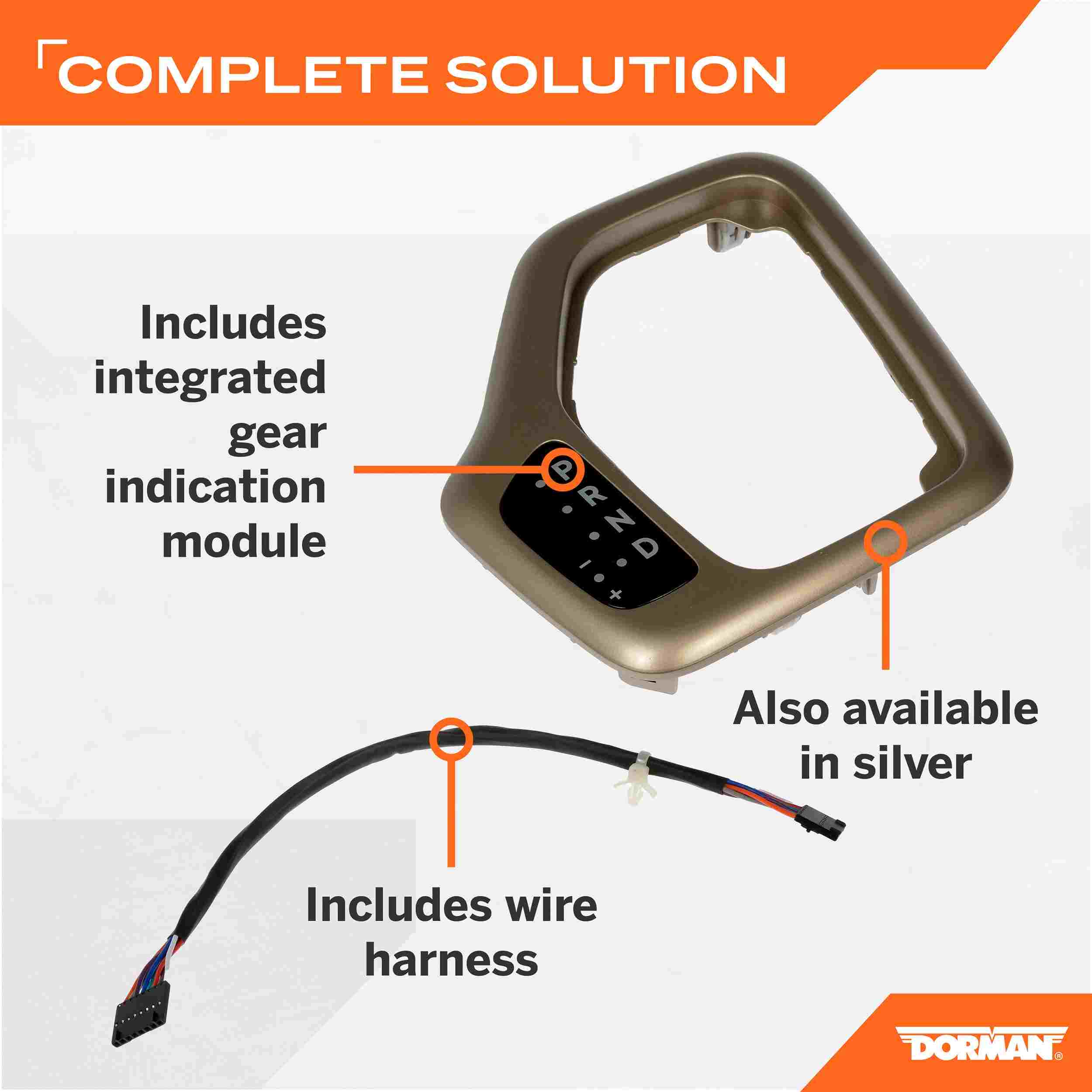 Dorman - OE Solutions SHIFTER BEZEL WITH HARNESS KIT - TAN 601-401