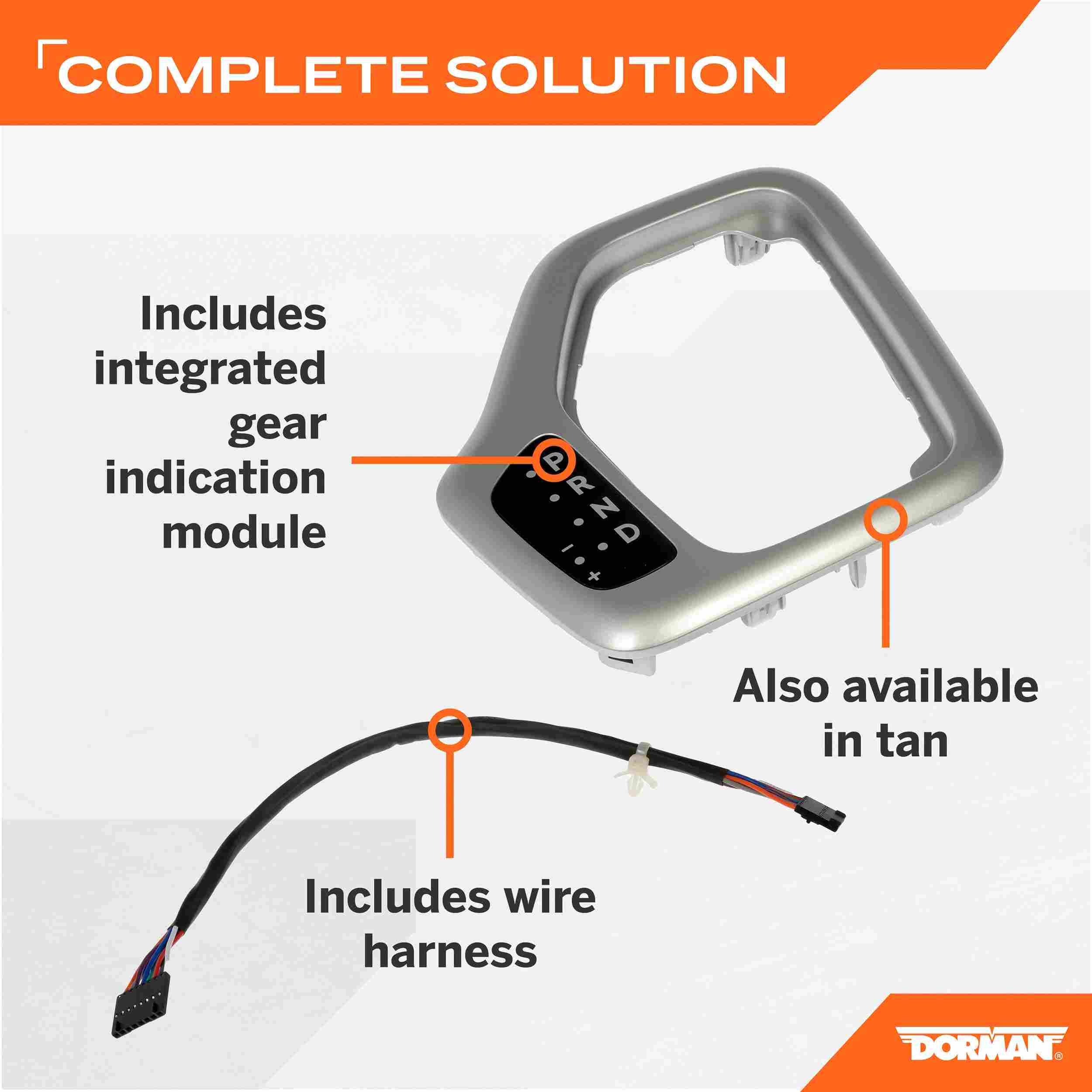 Dorman - OE Solutions SHIFTER BEZEL WITH HARNESS KIT - SILVER 601-402