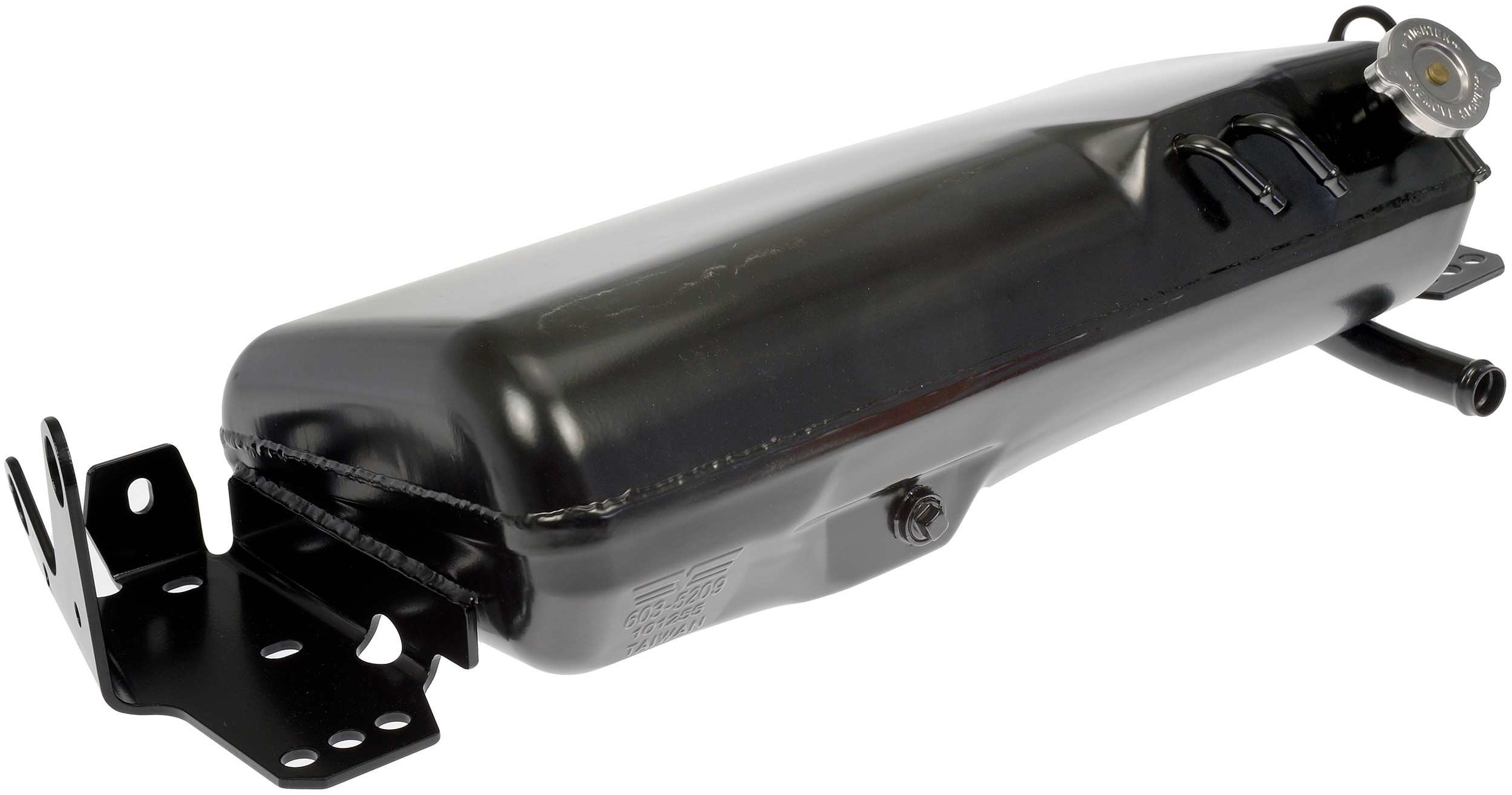 Dorman Coolant Reservoir, Recirculating, Pressurized, Plastic, Black, Cap, Fr