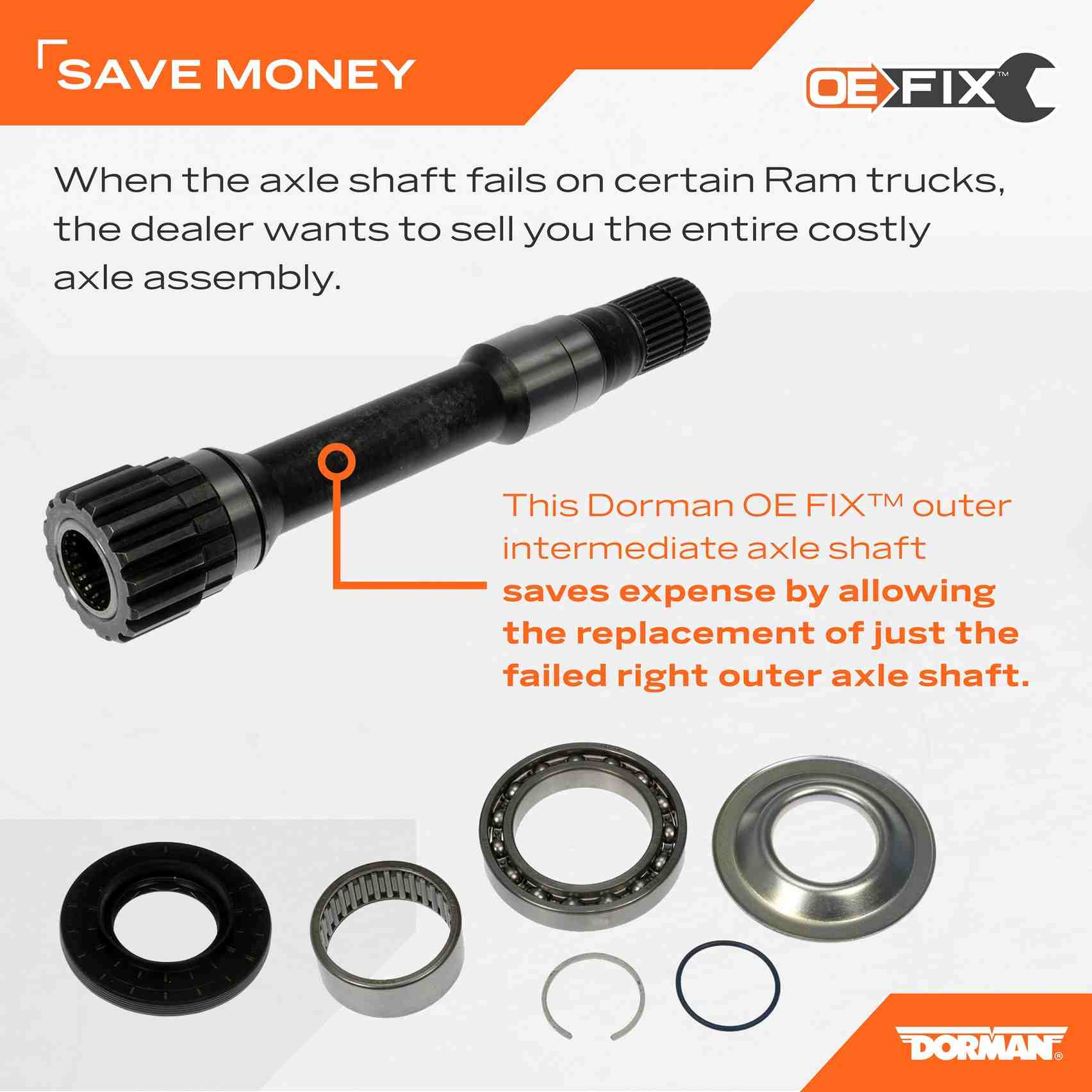 Dorman - OE Solutions INTERMEDIATE AXLE SHAFT 630-446