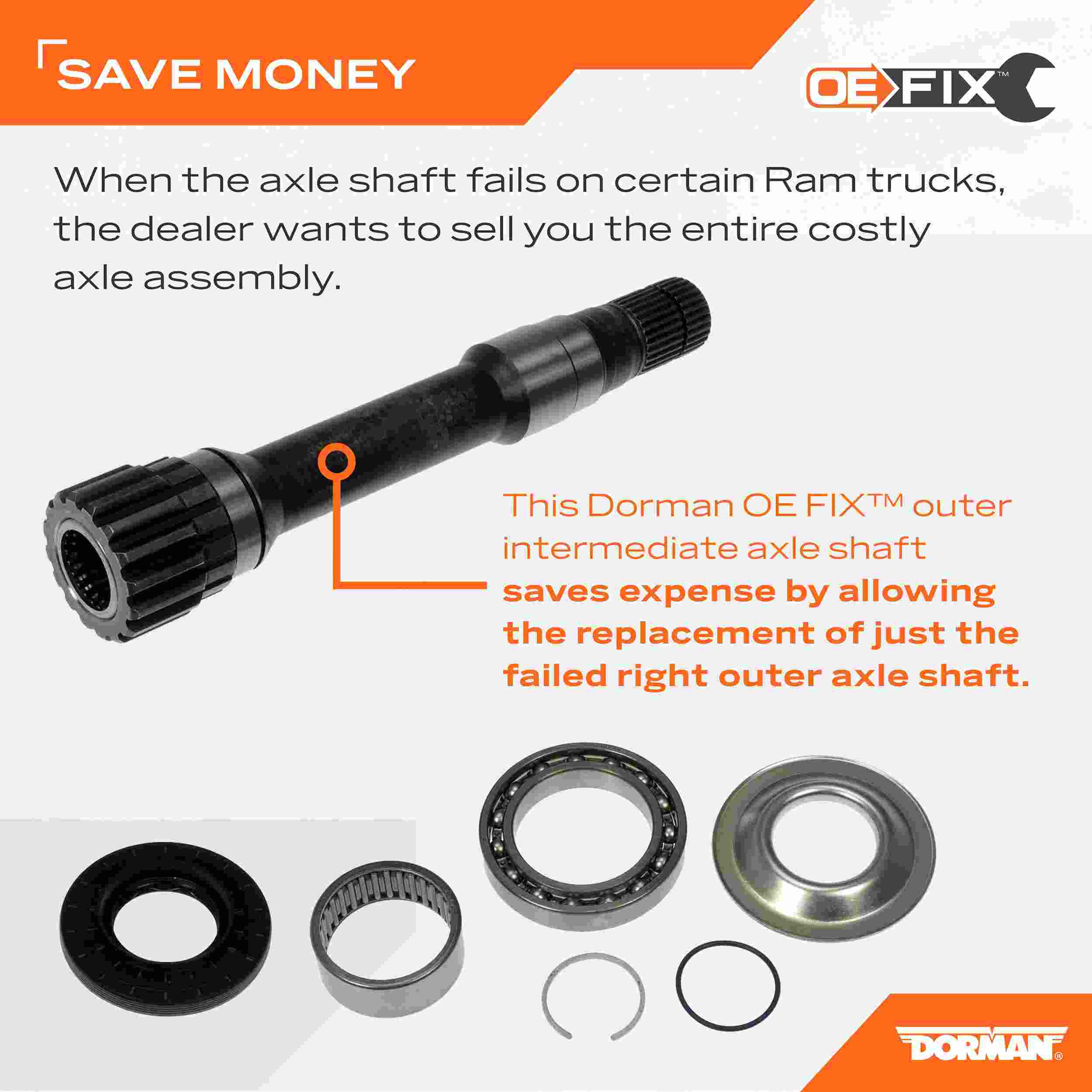 Dorman - OE Solutions INTERMEDIATE AXLE SHAFT 630-446