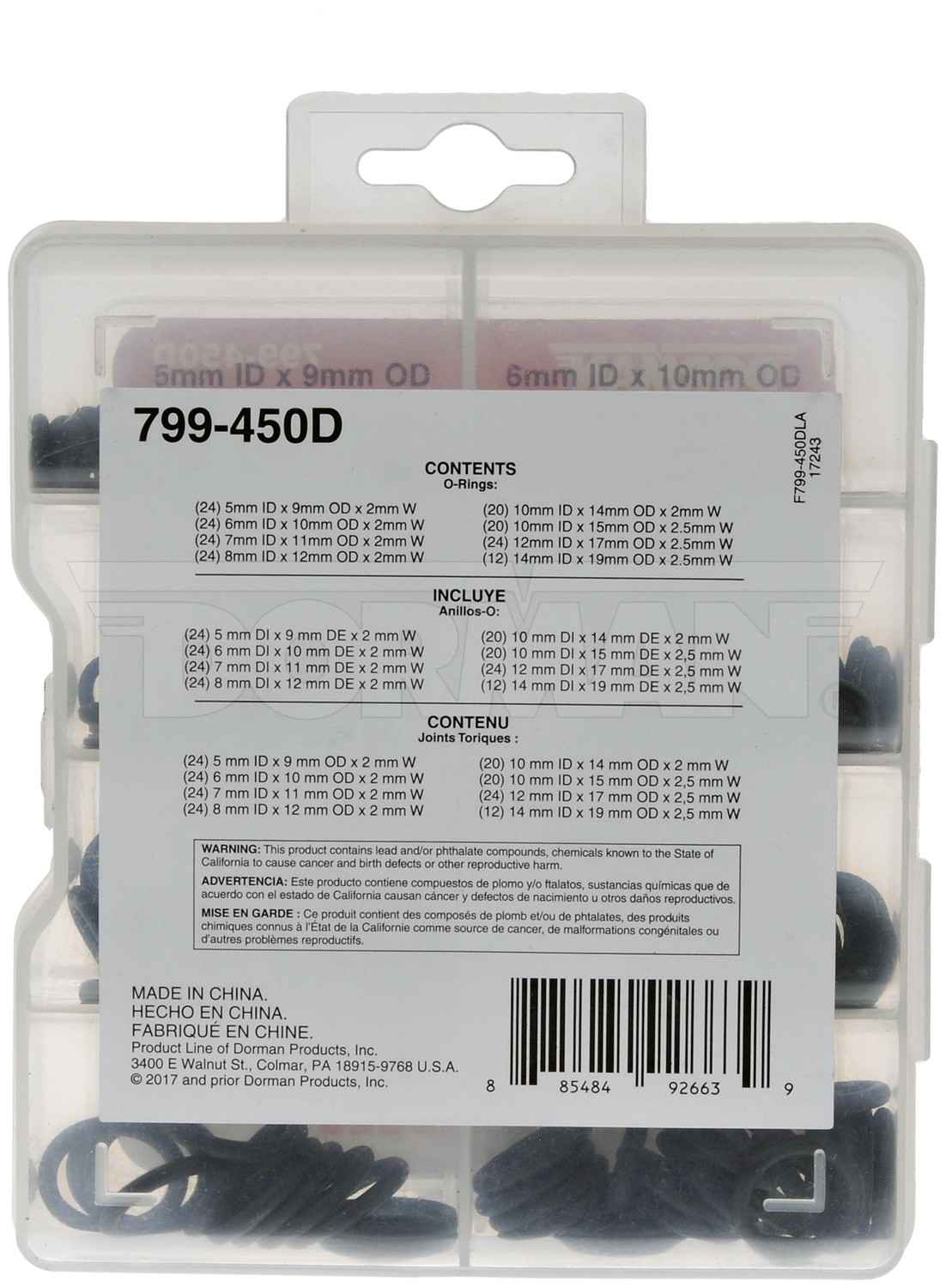 Dorman Pro Pack Metric O-Rings - 172 Pieces