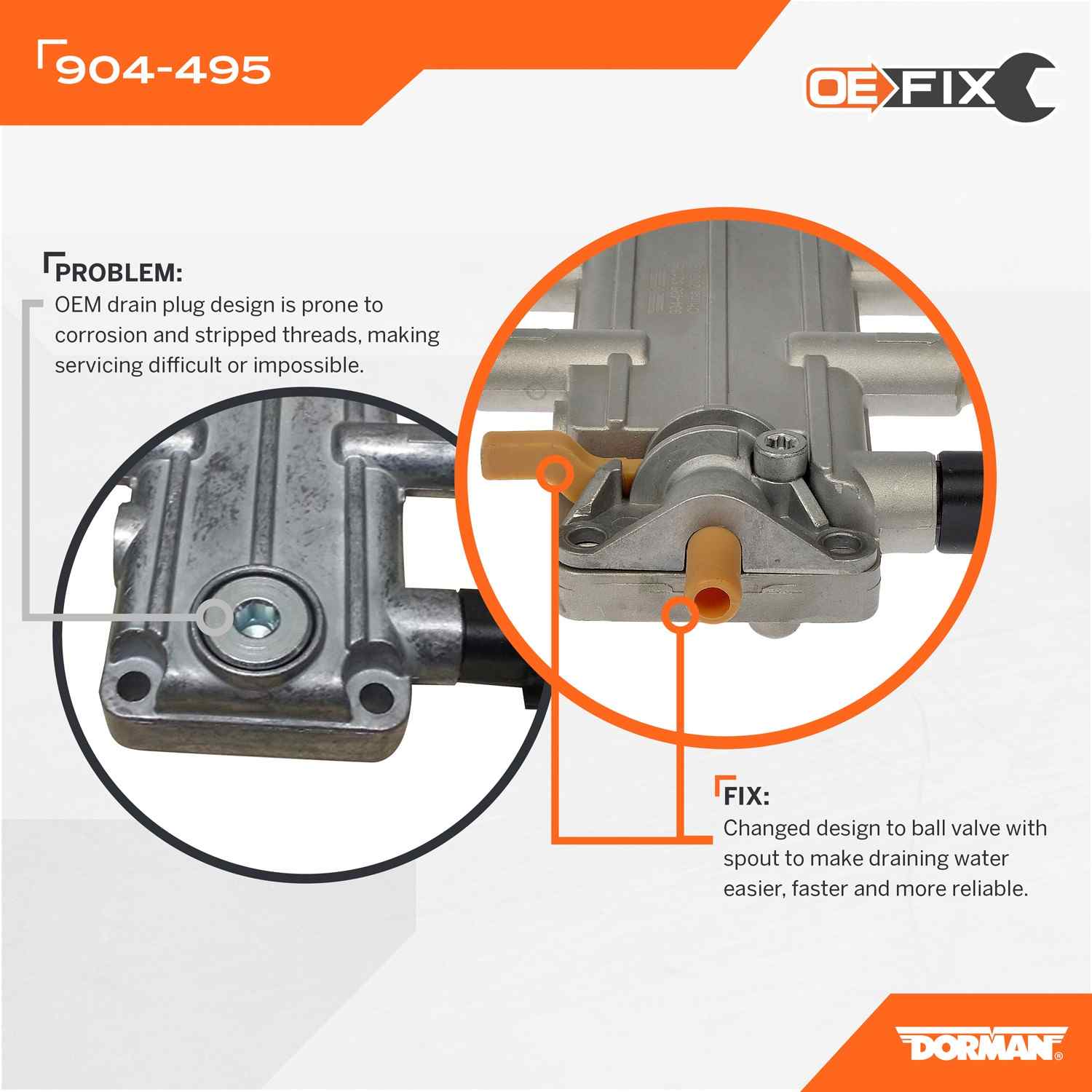 Dorman - OE Solutions FUEL DRAIN VALVE 904-495