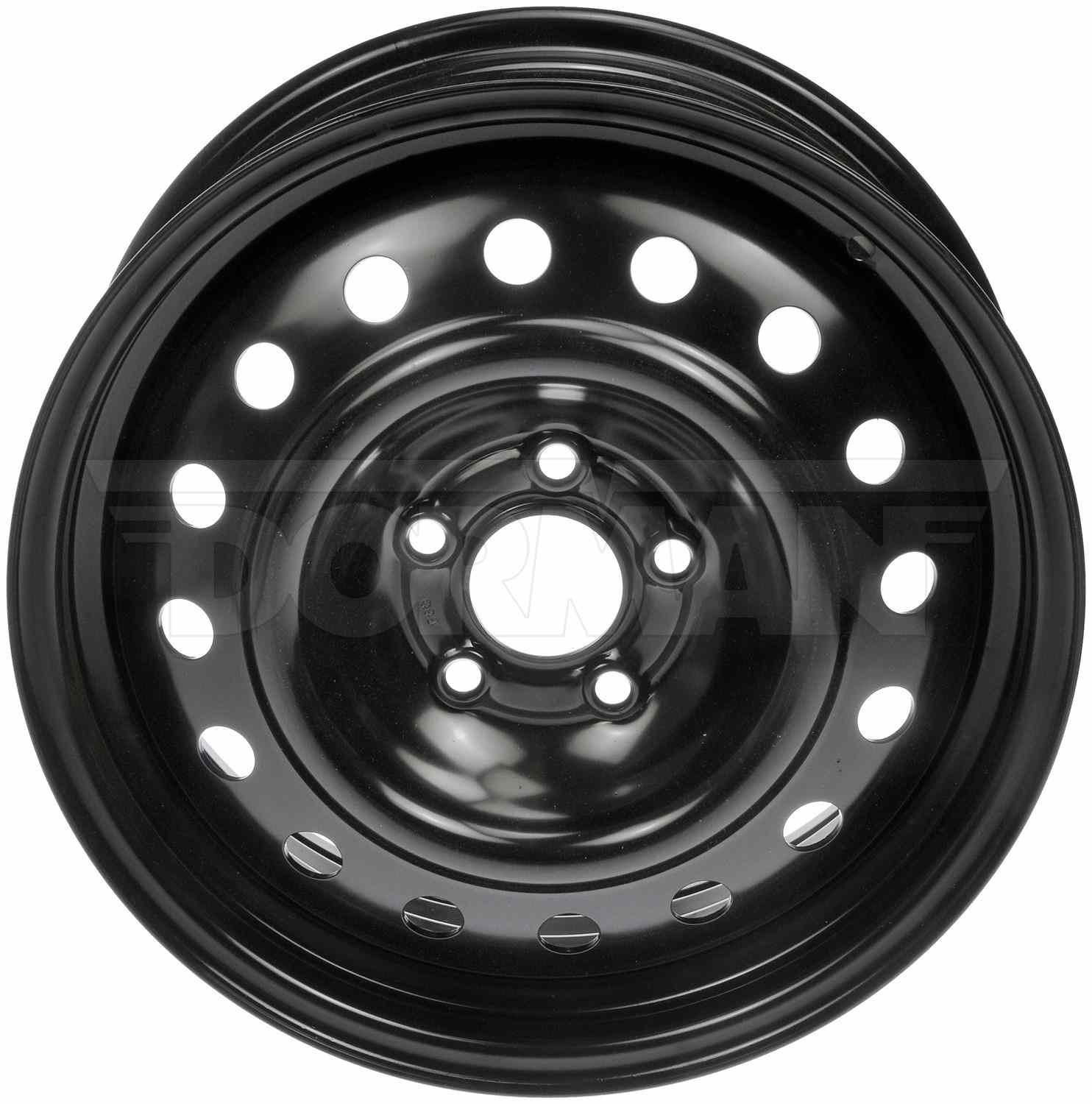 Dorman Wheel, Replacement, 16 in. x 6.0 in., Steel, Black, Gloss, 5 x 108mm B