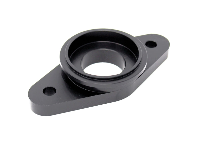 Torque Solution Billet Stock to Tial Blowoff Valve Adapter(Black): Mitsubishi Eclipse/Talon1G 90-94 TS-1G-TIAL-BK