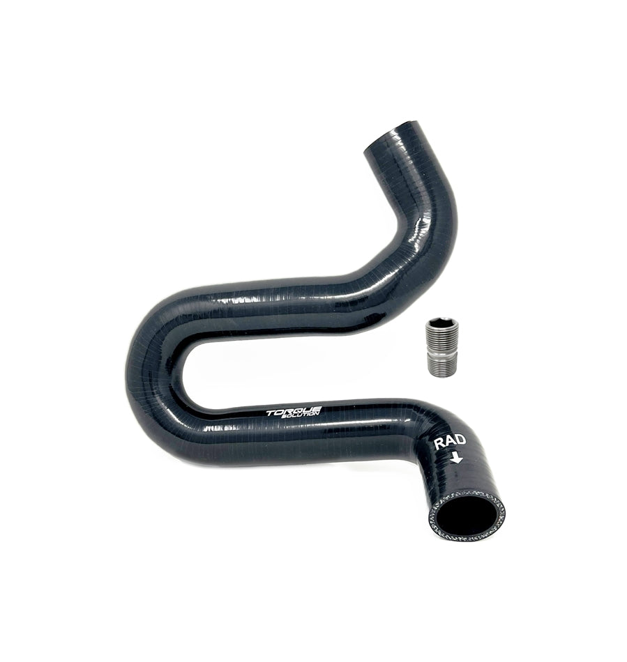 Torque Solution 2015+ Ford Mustang GT S550 Lower Radiator Hose / OEM Oil Cooler Delete Kit - Black TS-FM-750AB