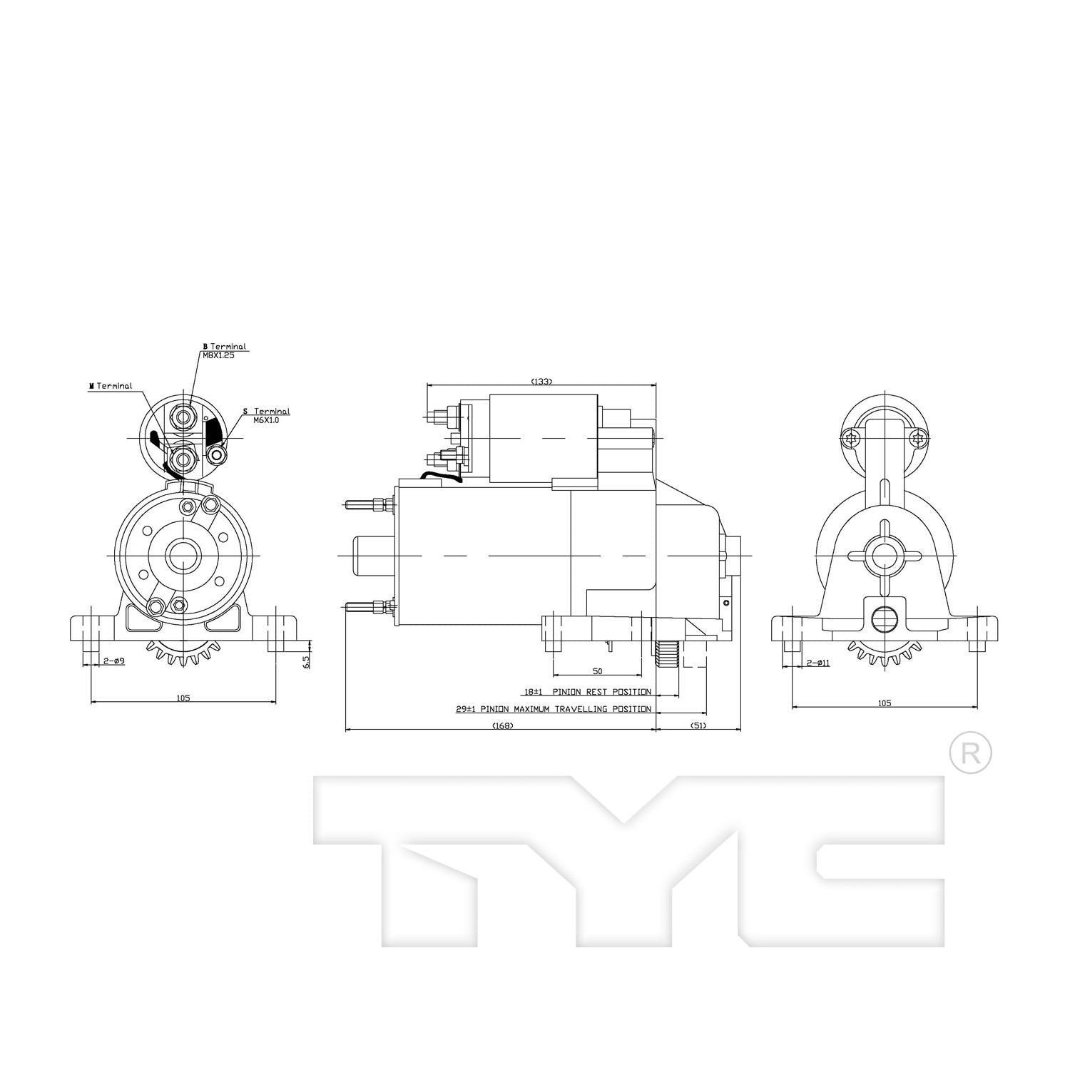 TYC Starter Motor 1-06656