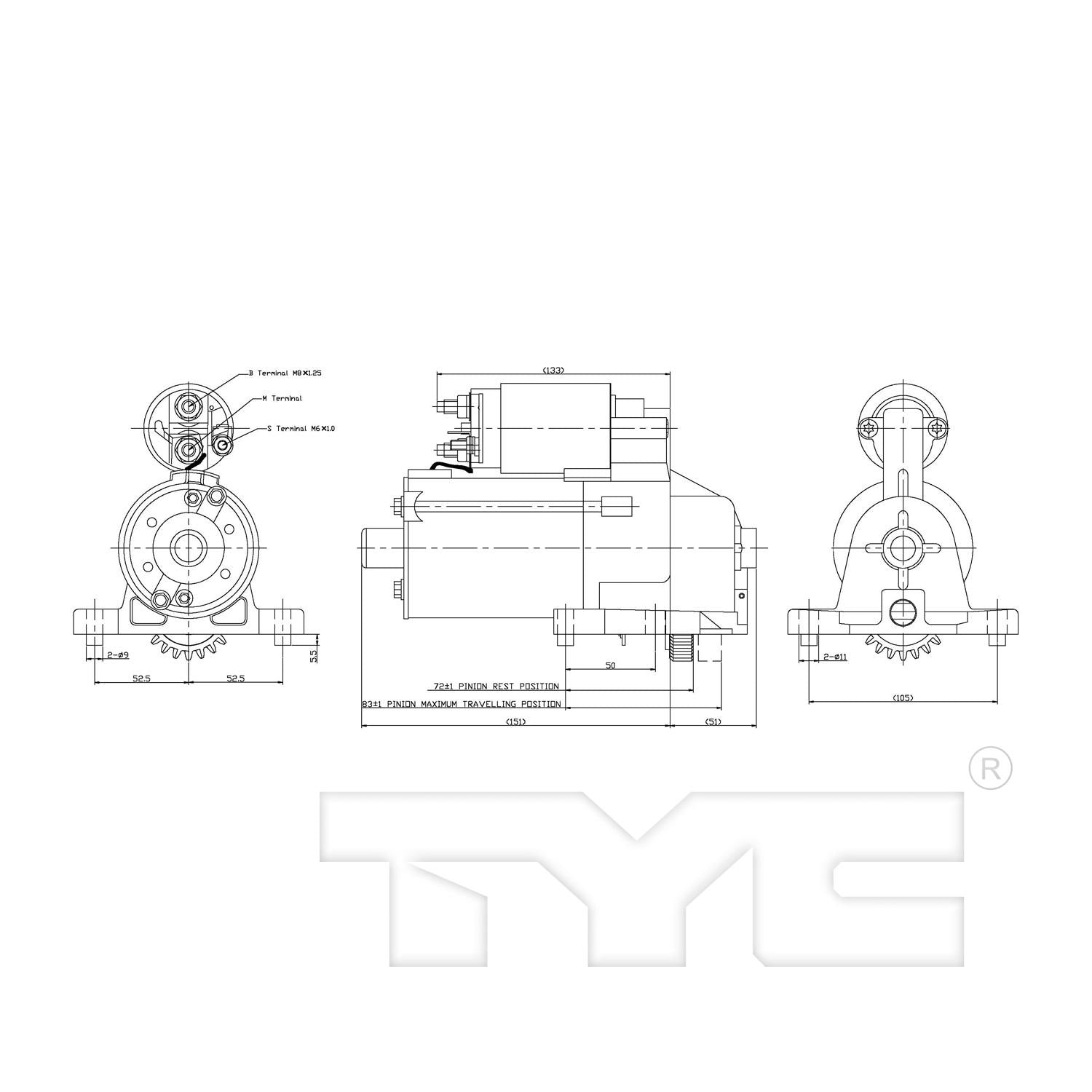 TYC Starter Motor 1-06676