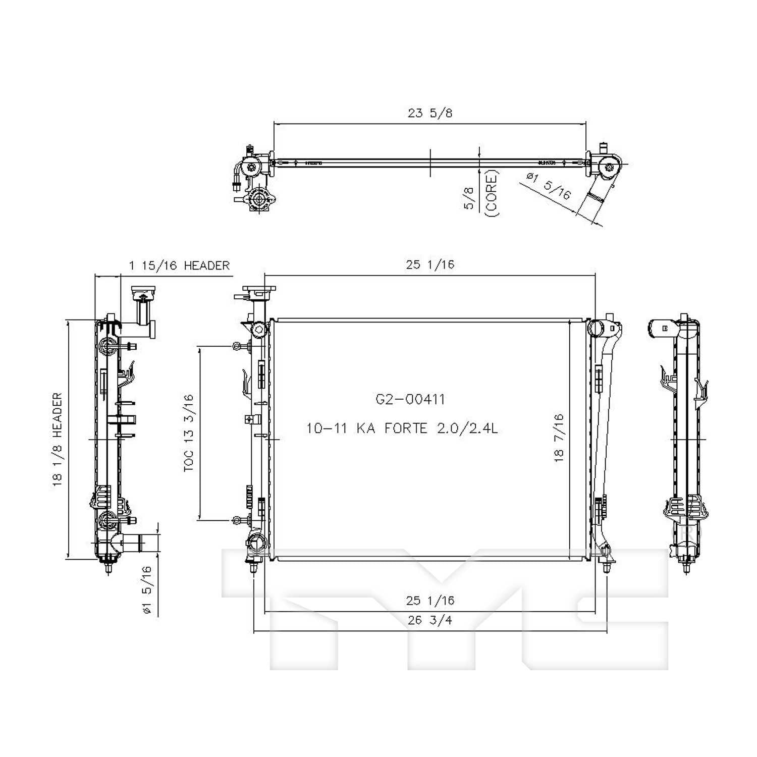 TYC Radiator 13132
