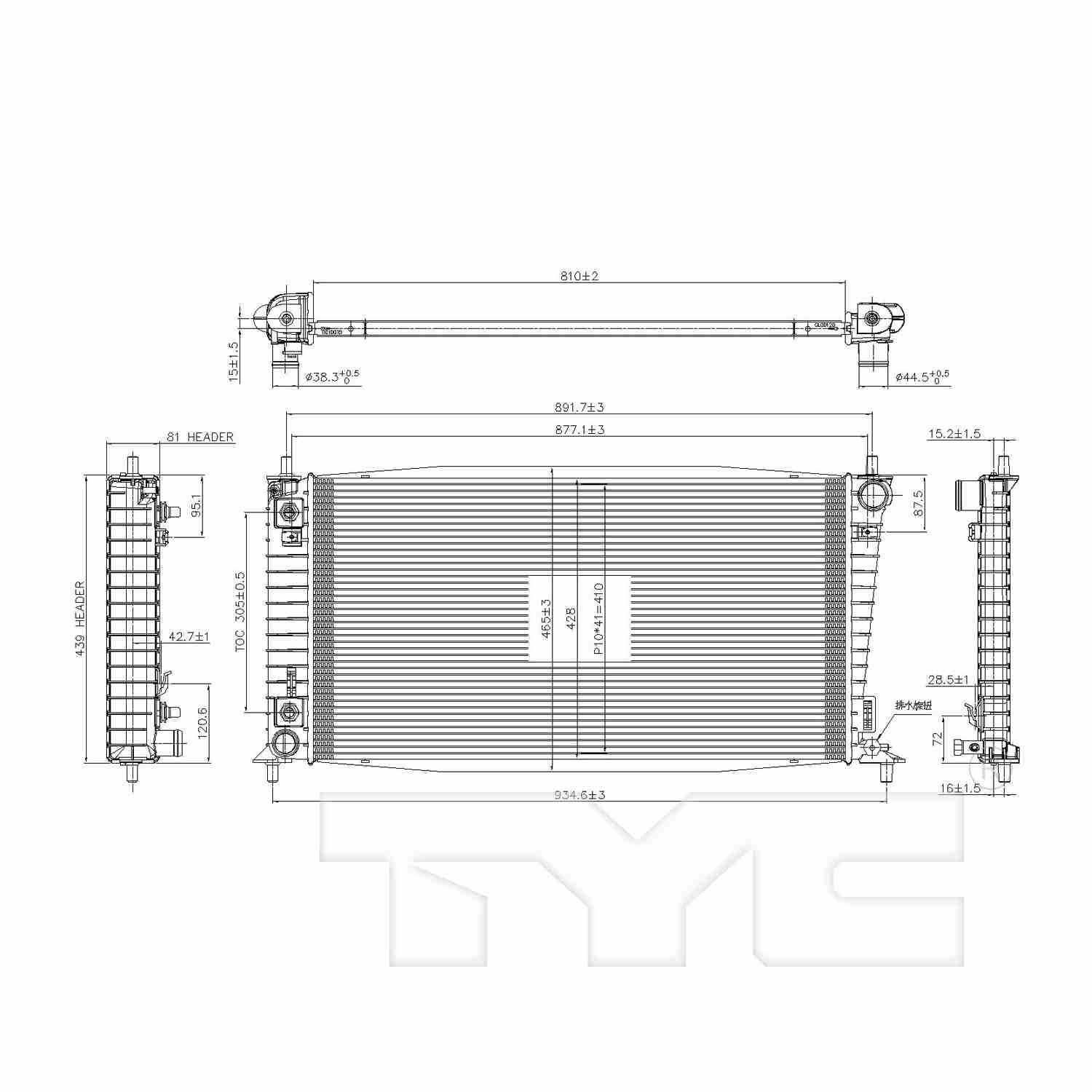 TYC TYC Radiator 2819