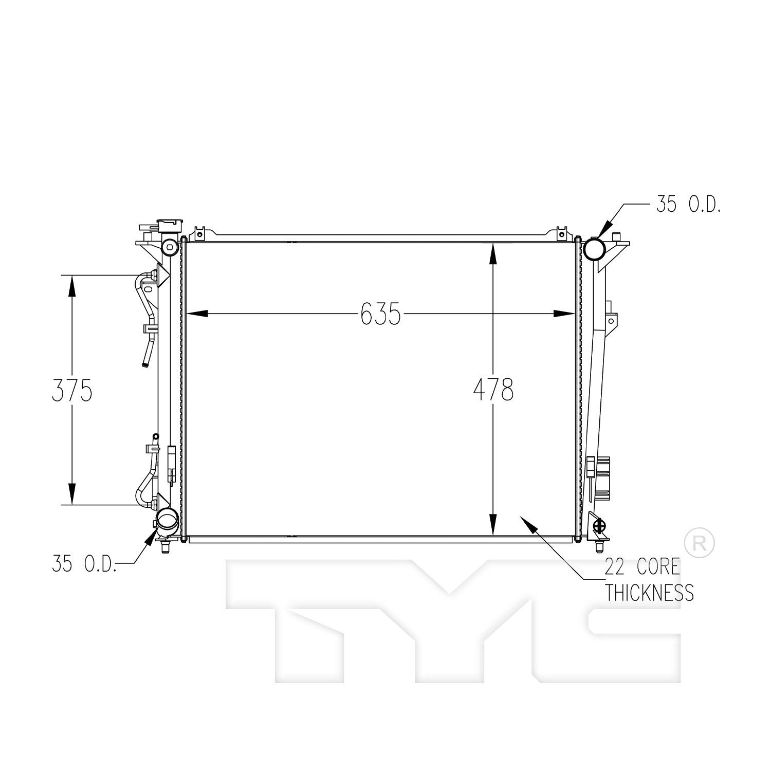 TYC TYC Radiator 2832