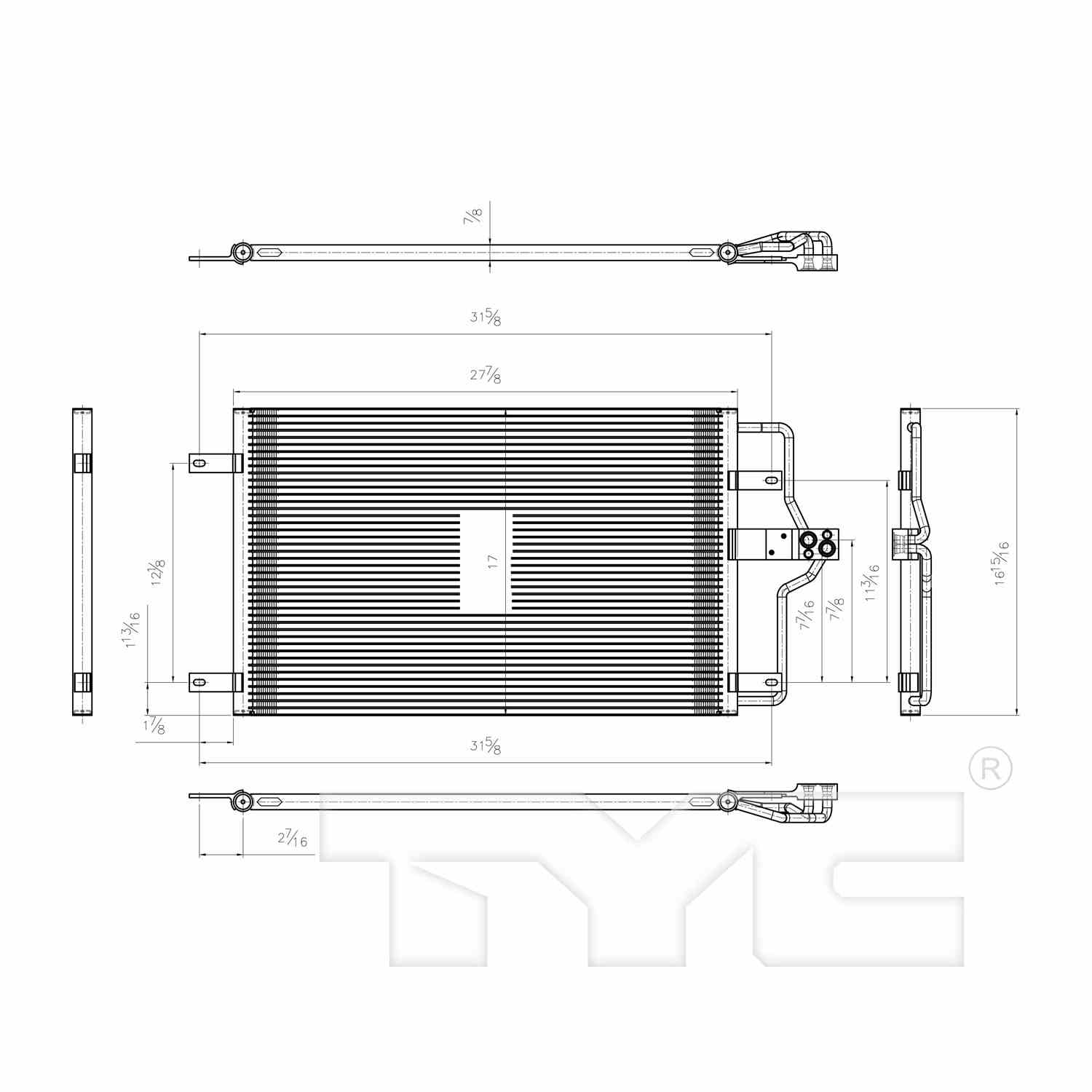 TYC A/C Condenser 3377