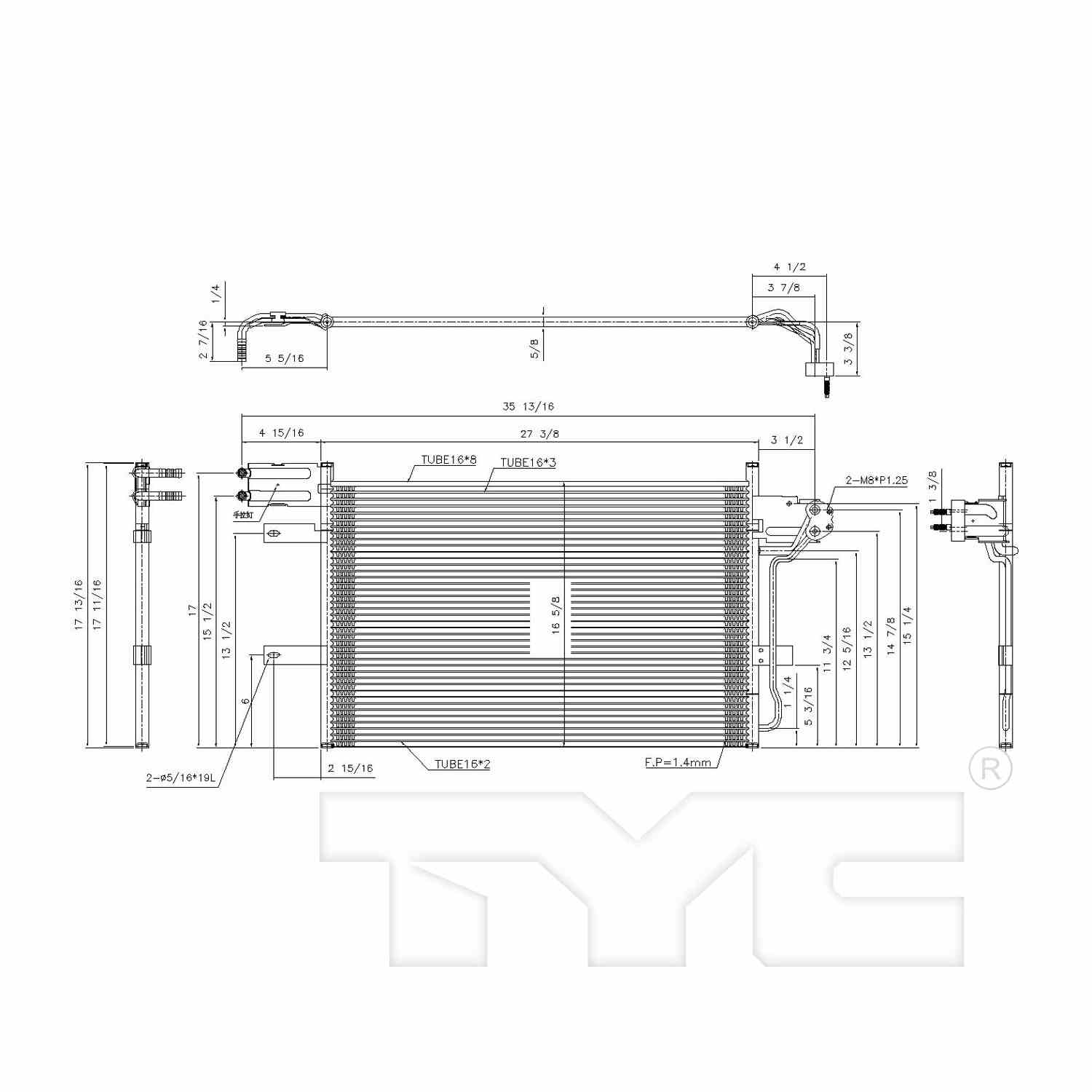 TYC A/C Condenser 3678