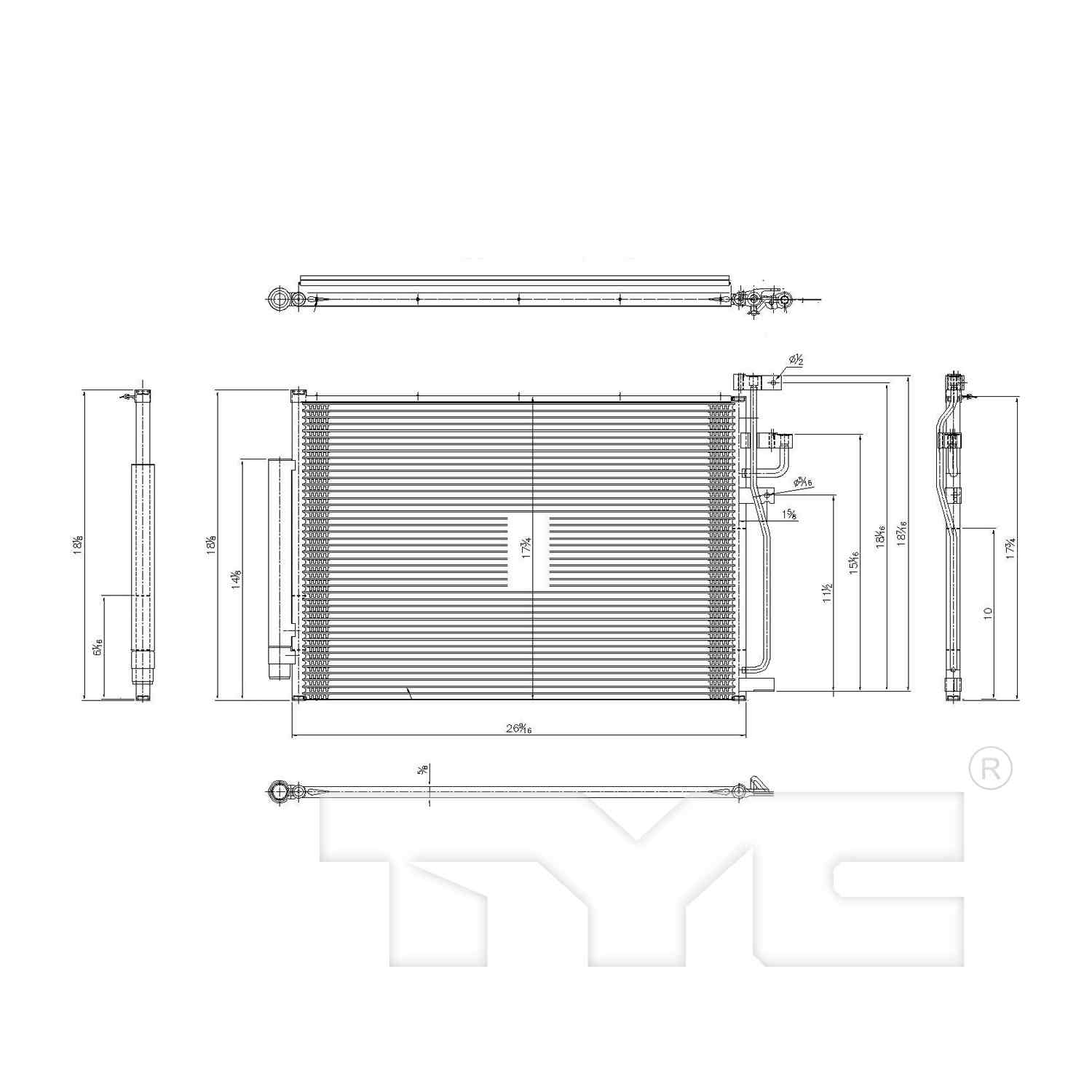 TYC A/C Condenser 3687