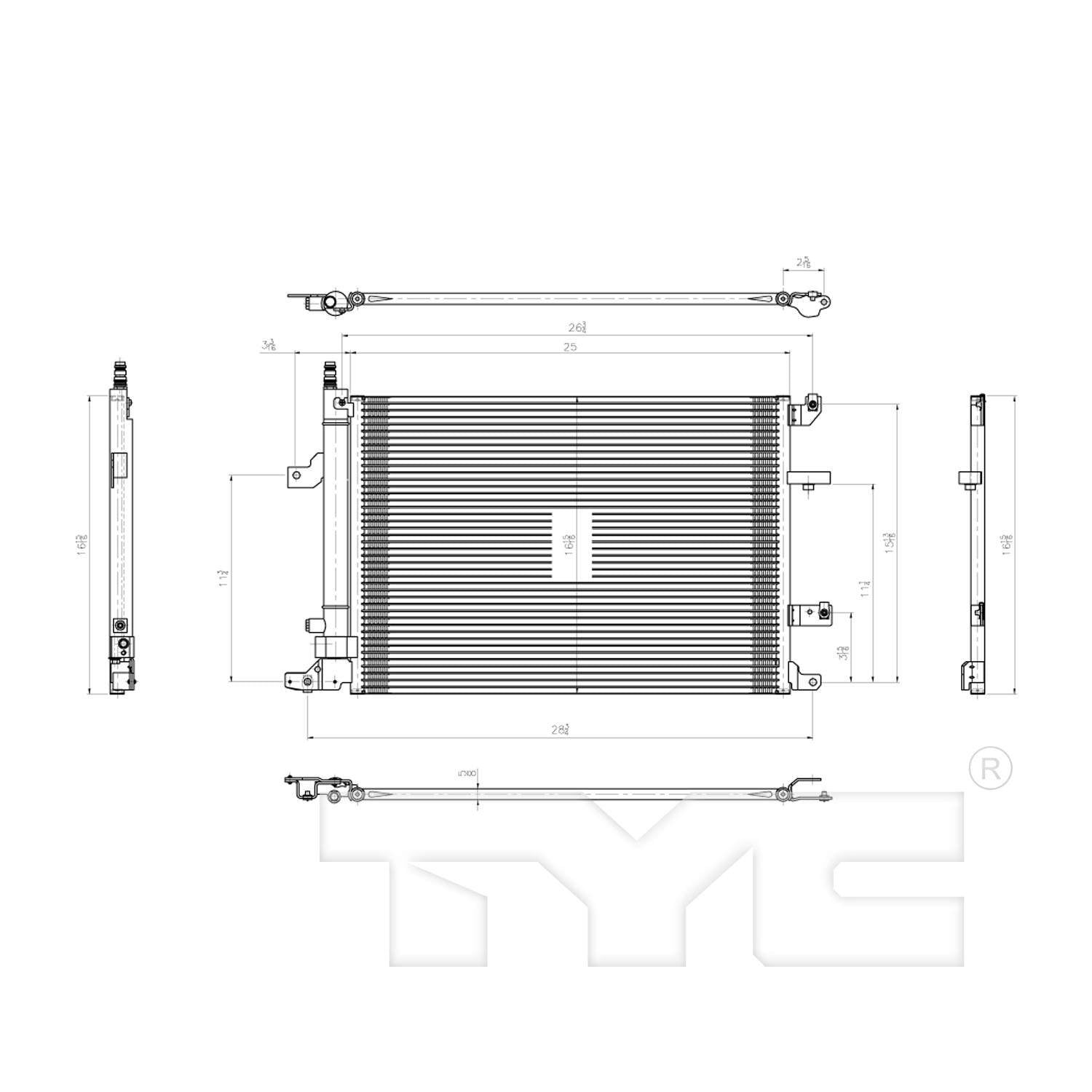 TYC A/C Condenser 3737