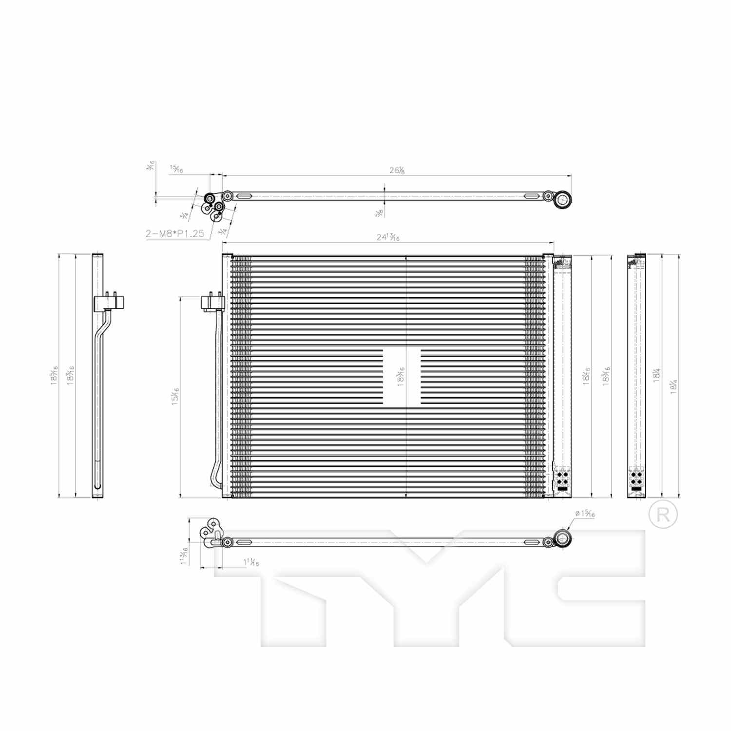 TYC A/C Condenser 3738
