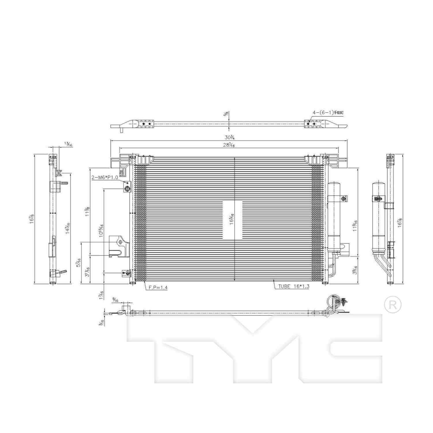 TYC A/C Condenser 3747