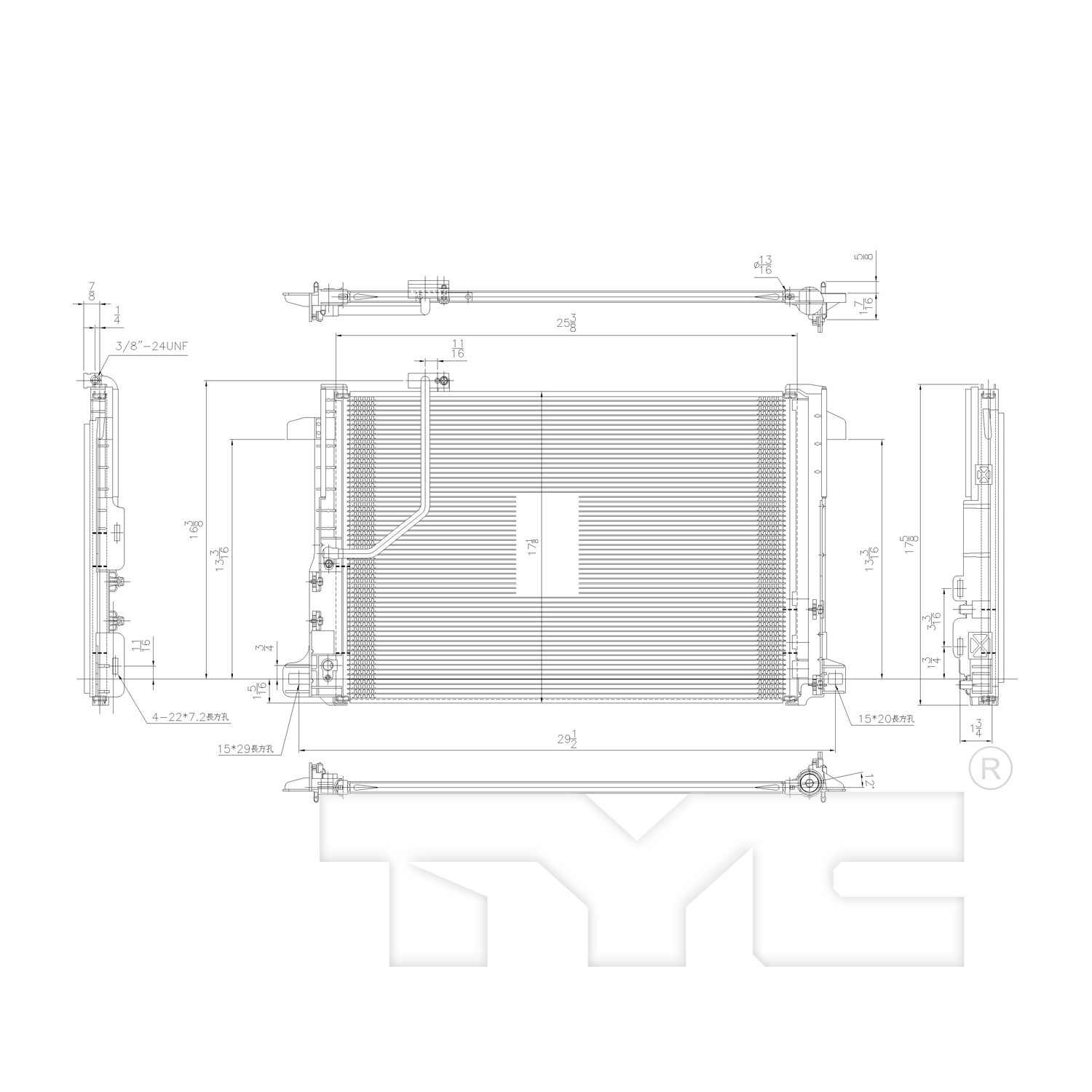 TYC A/C Condenser 3760