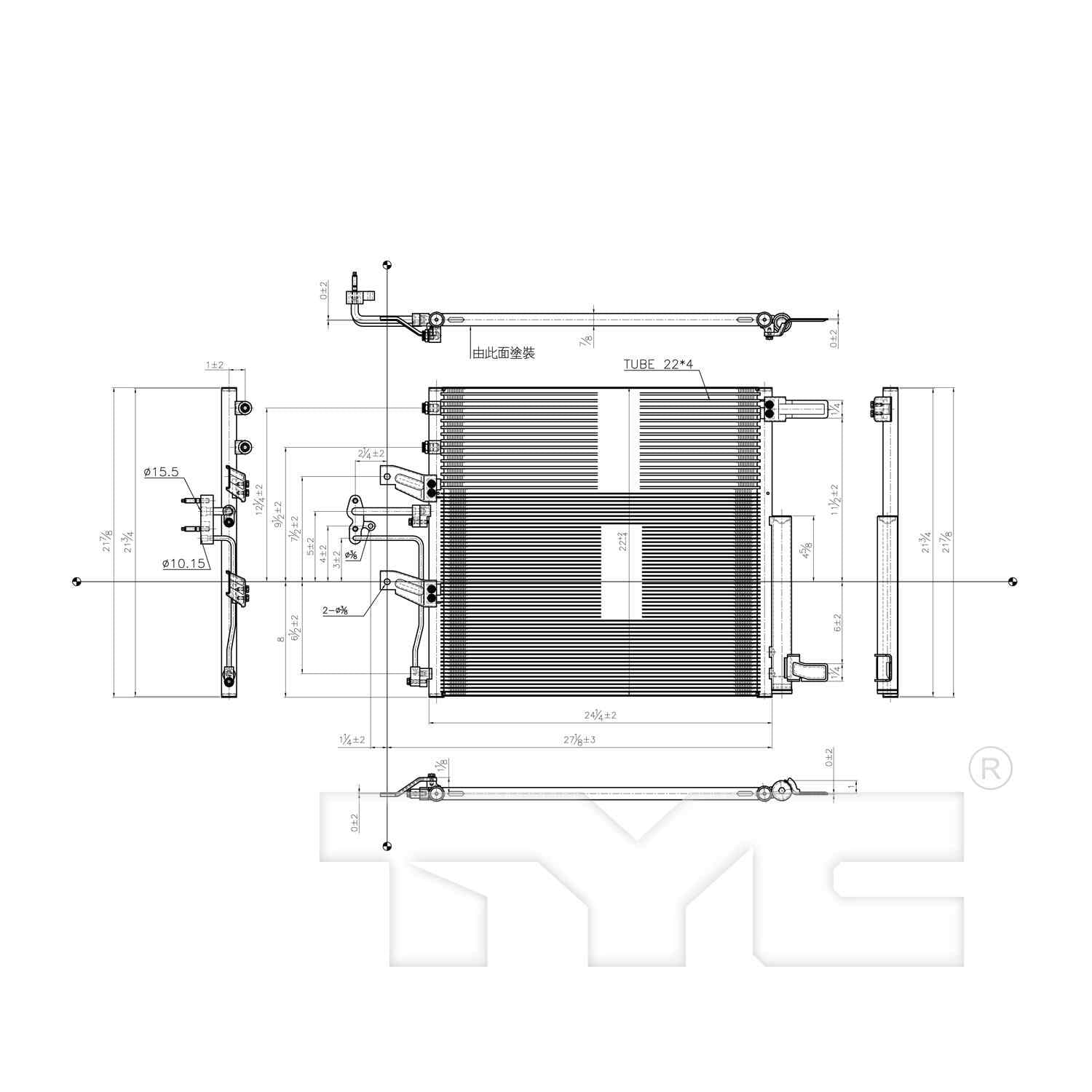 TYC A/C Condenser 3878