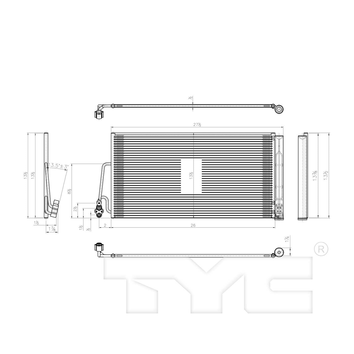 TYC A/C Condenser 3884
