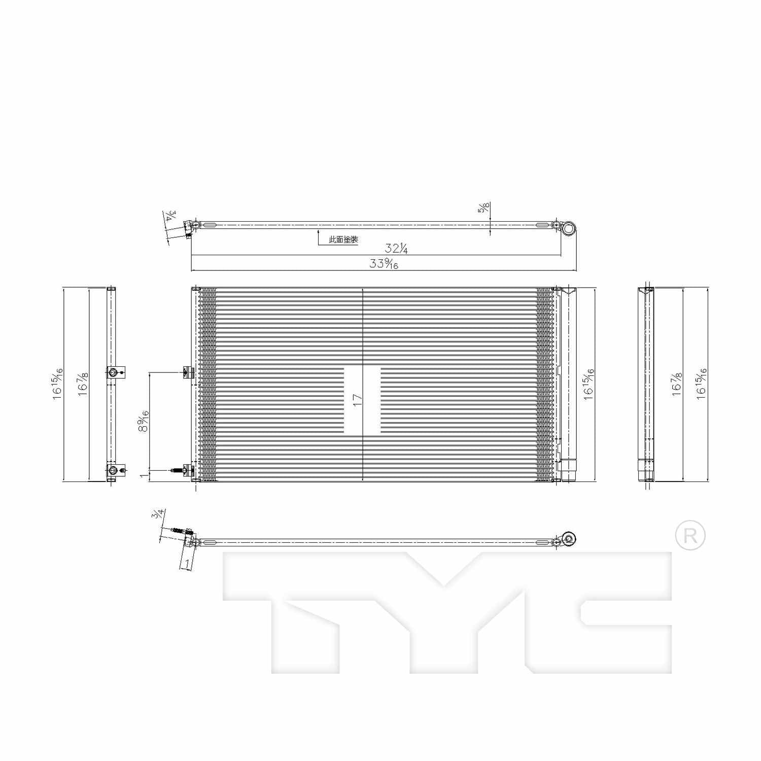 TYC A/C Condenser 3975