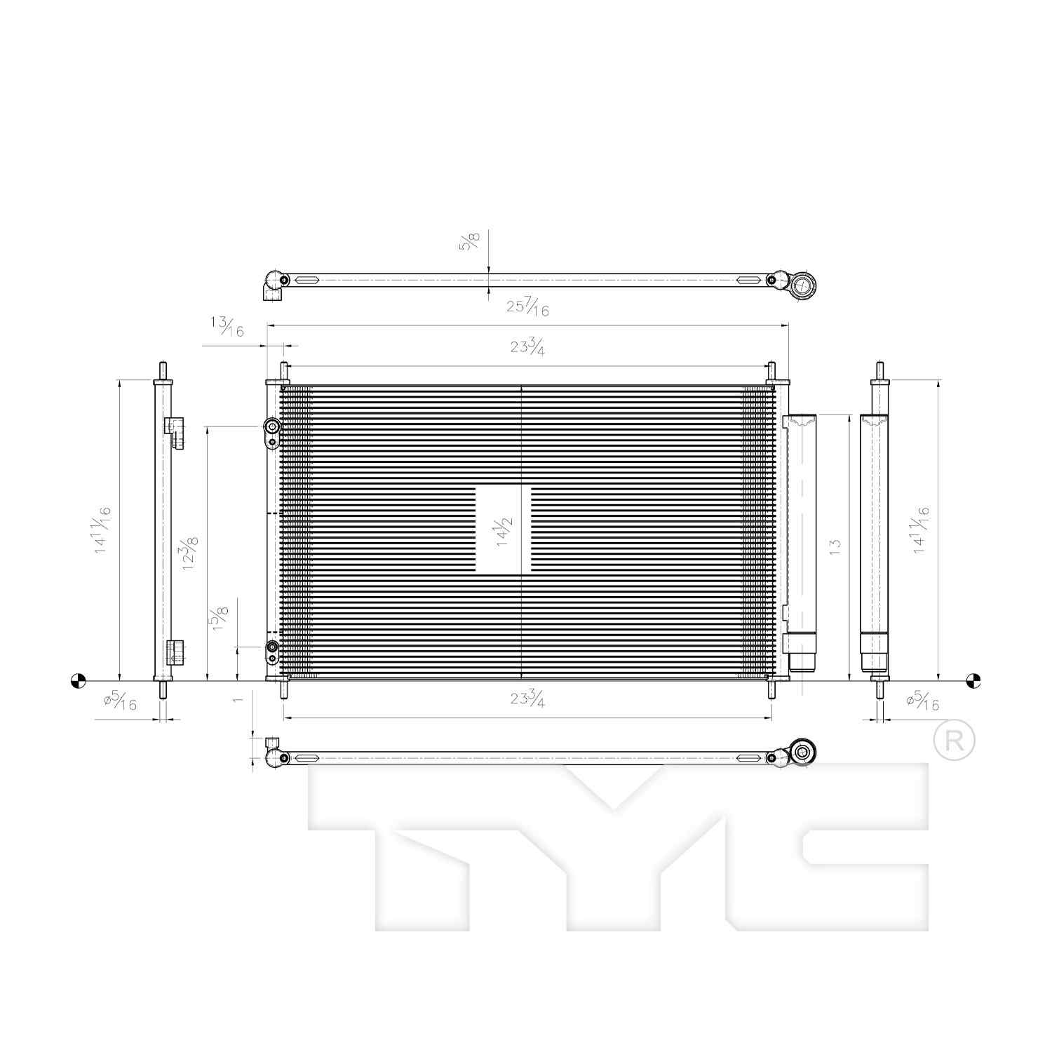 TYC A/C Condenser 4102