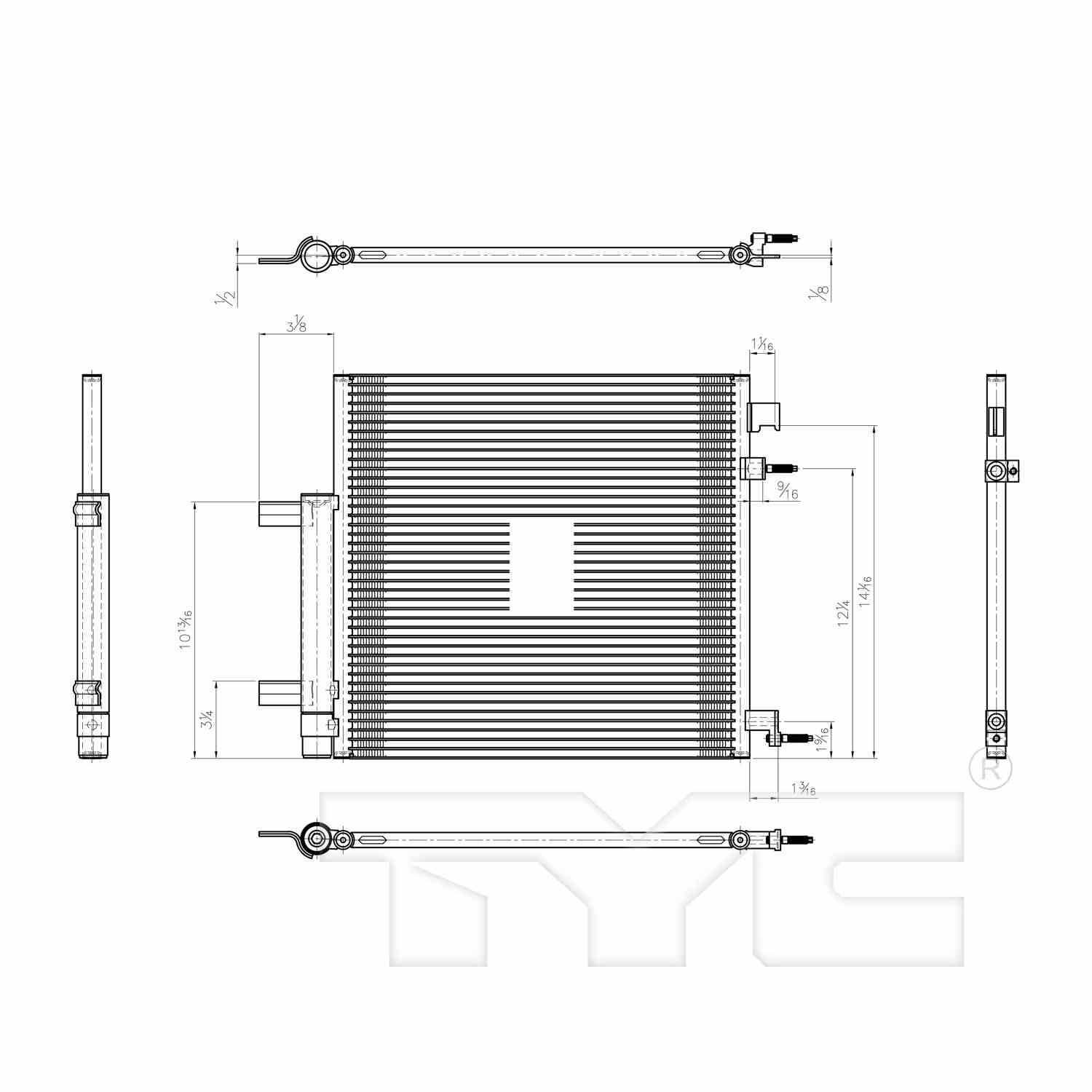 TYC A/C Condenser 4184