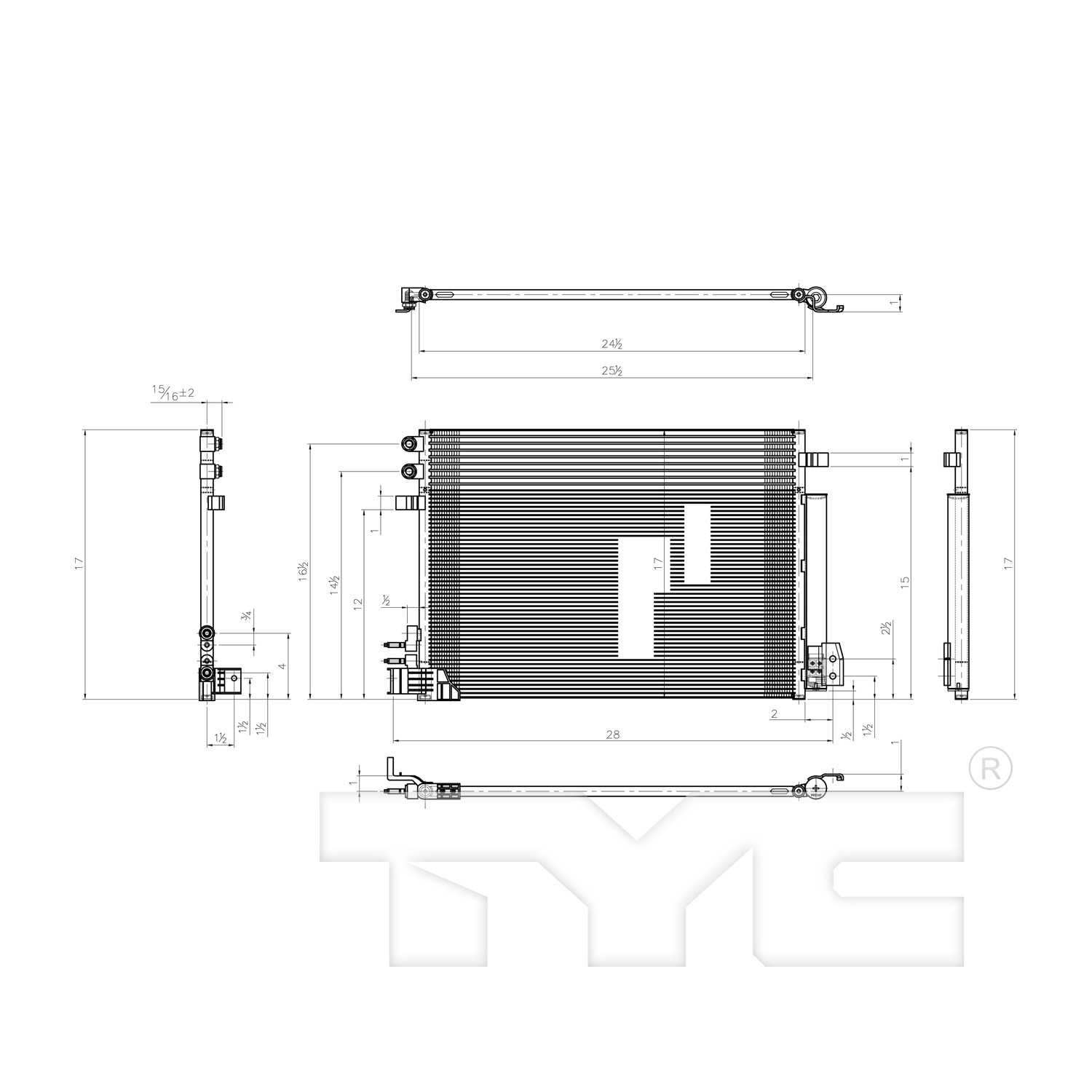 TYC A/C Condenser 4224