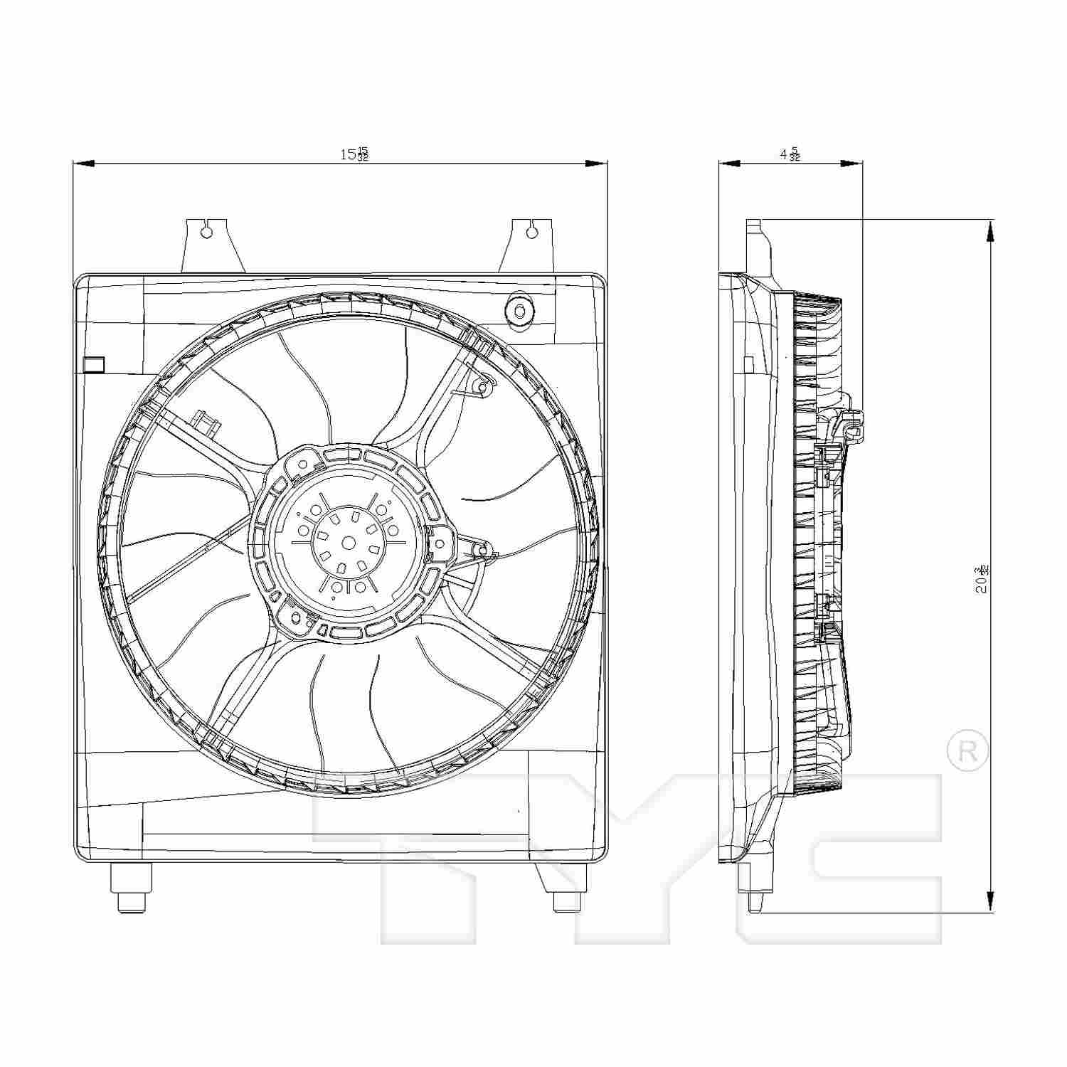 TYC Engine Cooling Fan Assembly 601020
